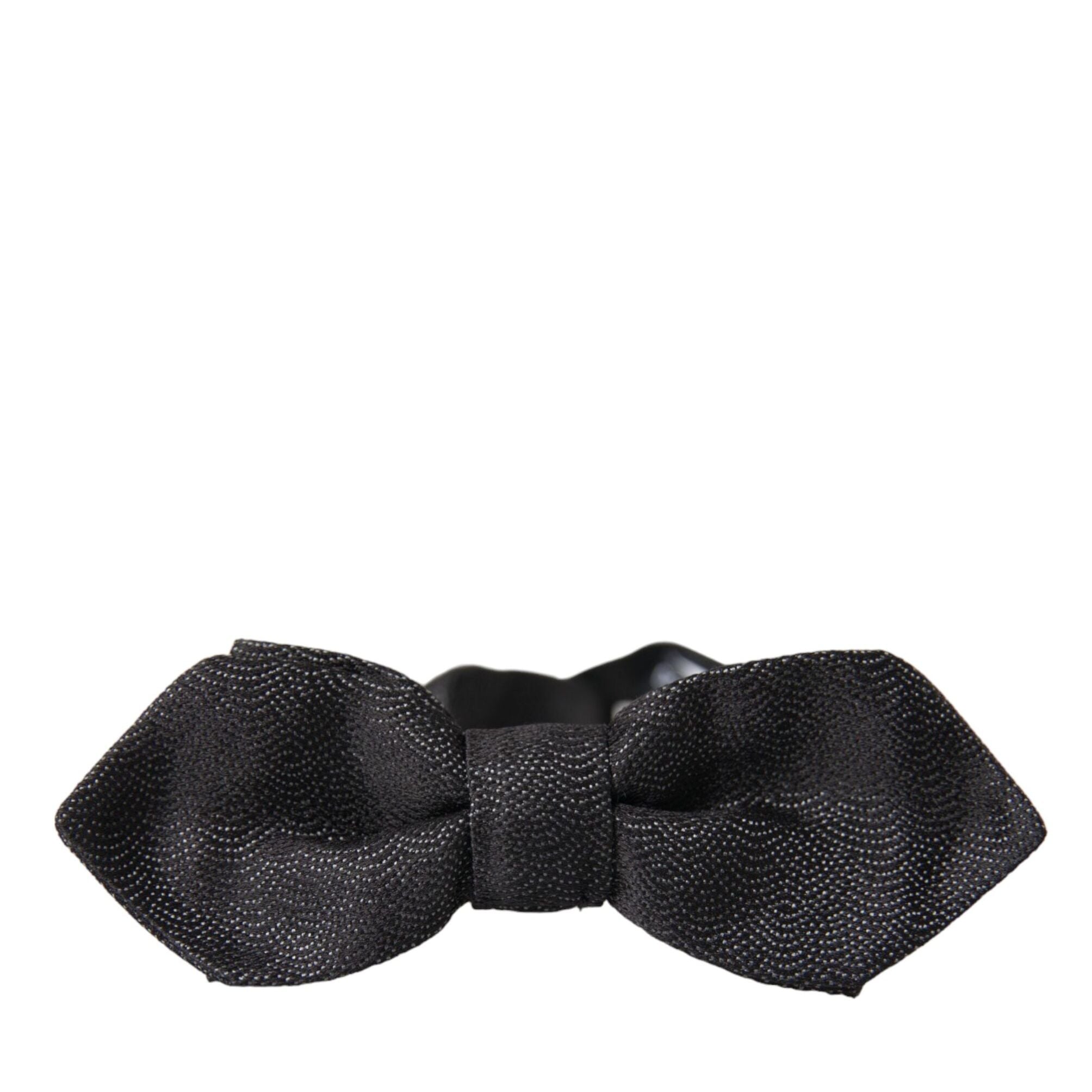 Dolce & Gabbana Black Silk Adjustable Neck Men Bow Tie