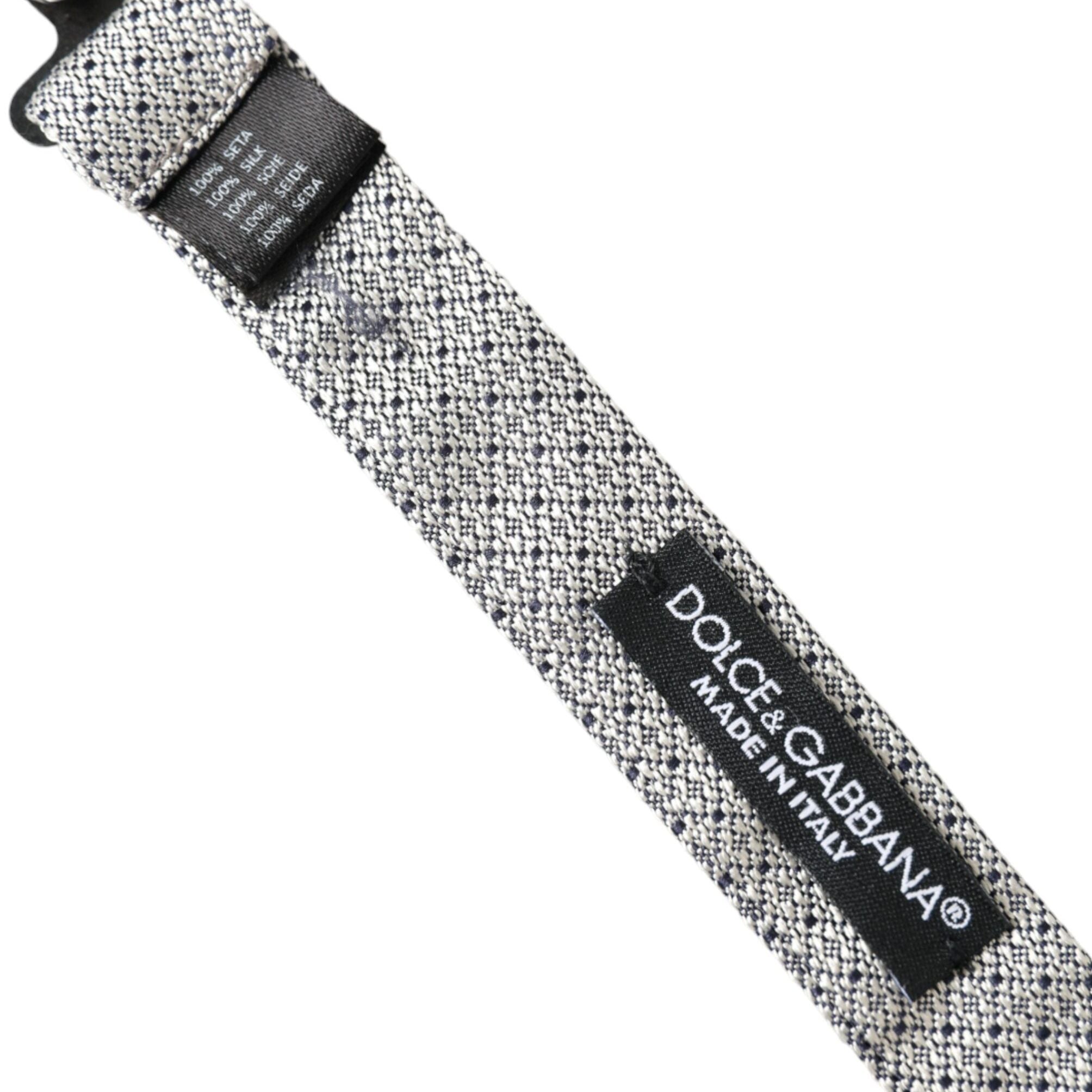 Dolce & Gabbana Gray Silk Adjustable Neck Men Bow Tie