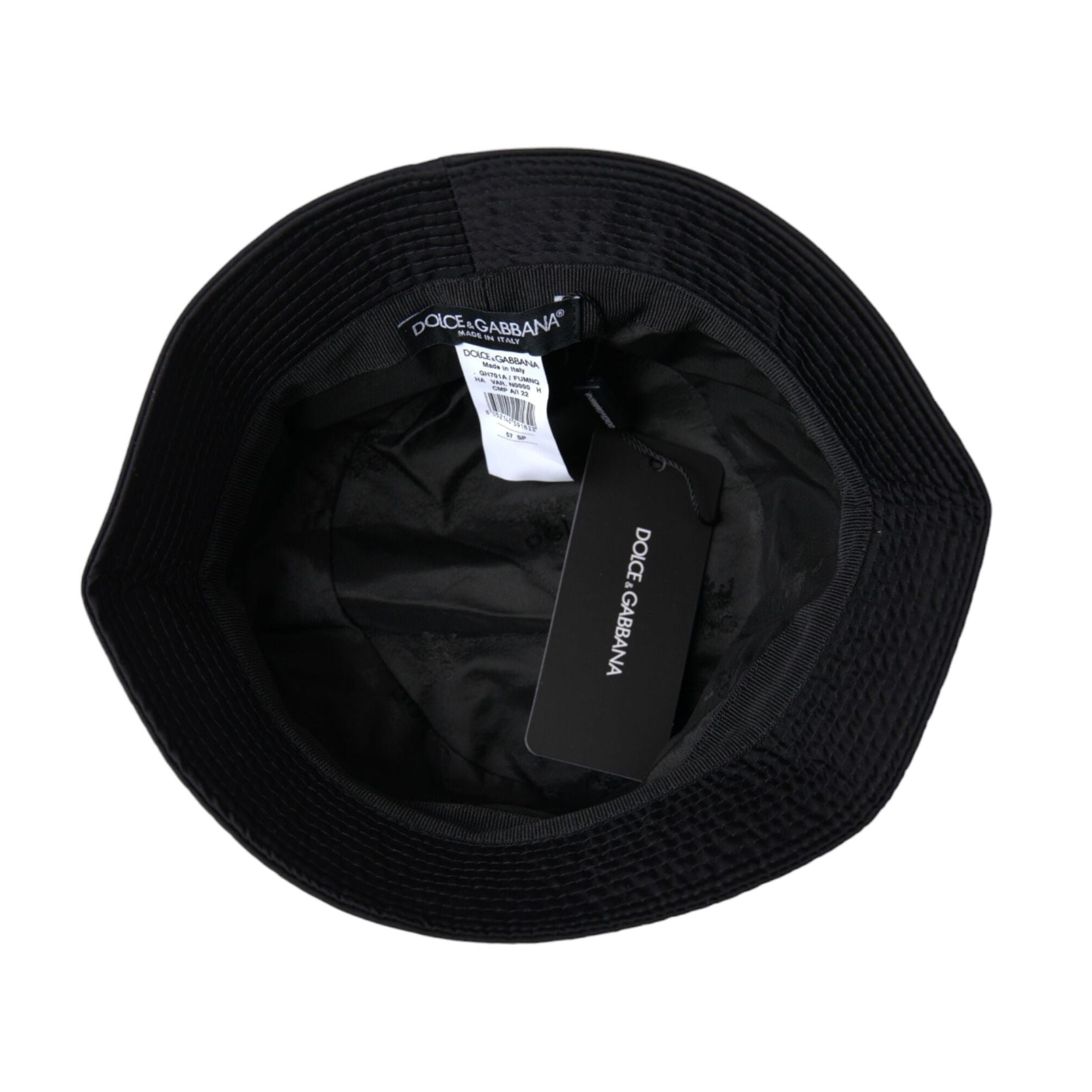 Dolce & Gabbana Black Wide Brim Cap Bucket Hat Men