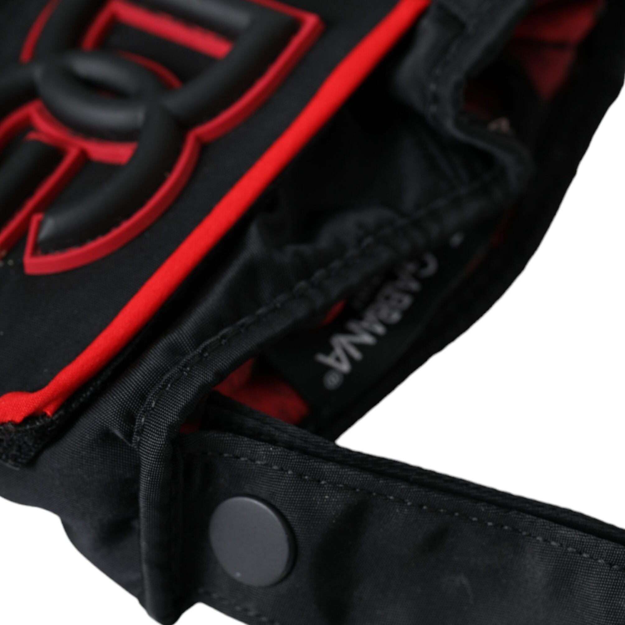 Dolce & Gabbana Black Red Nylon Wrist Length Gloves