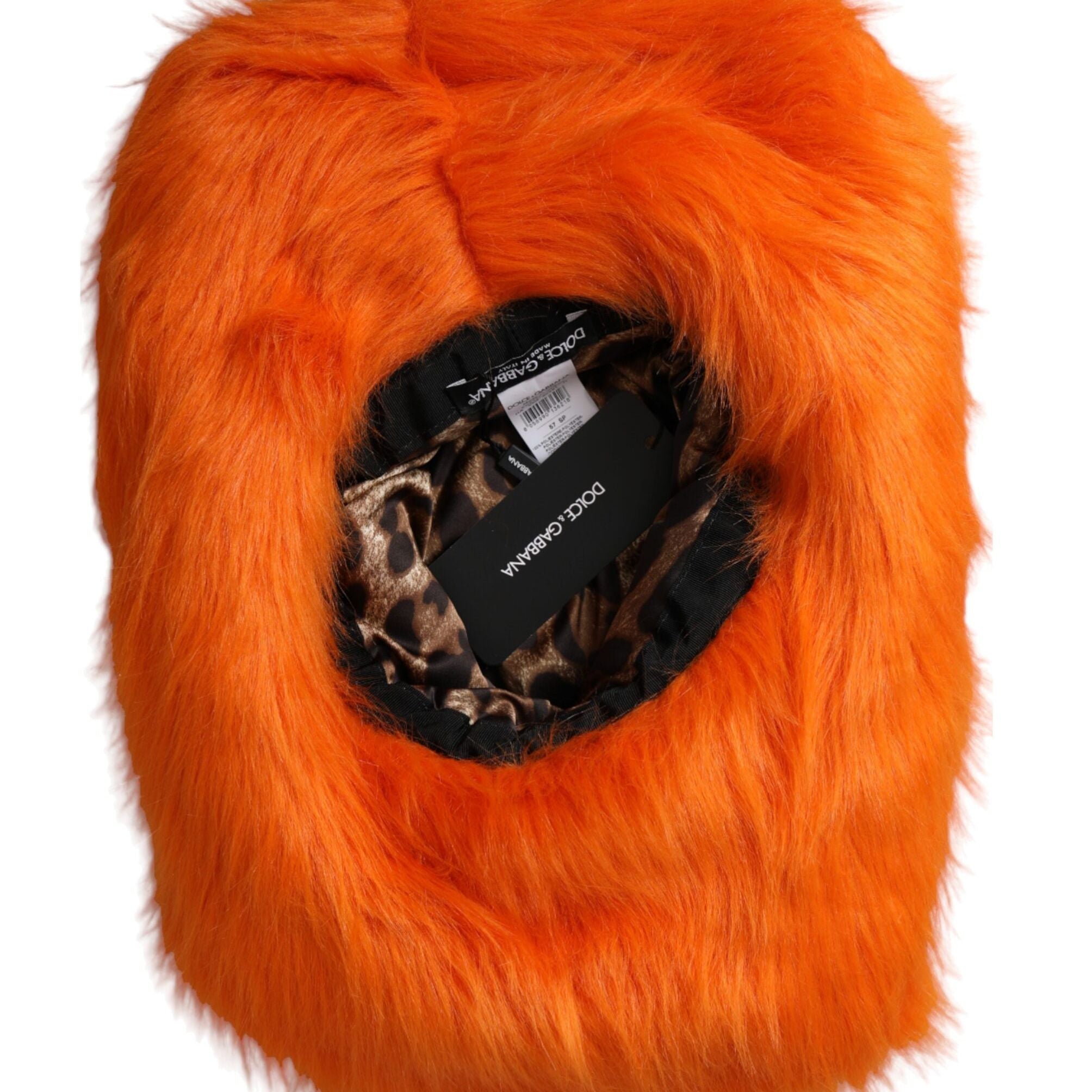 Dolce & Gabbana Orange Faux Fur Polyester Fedora Hat