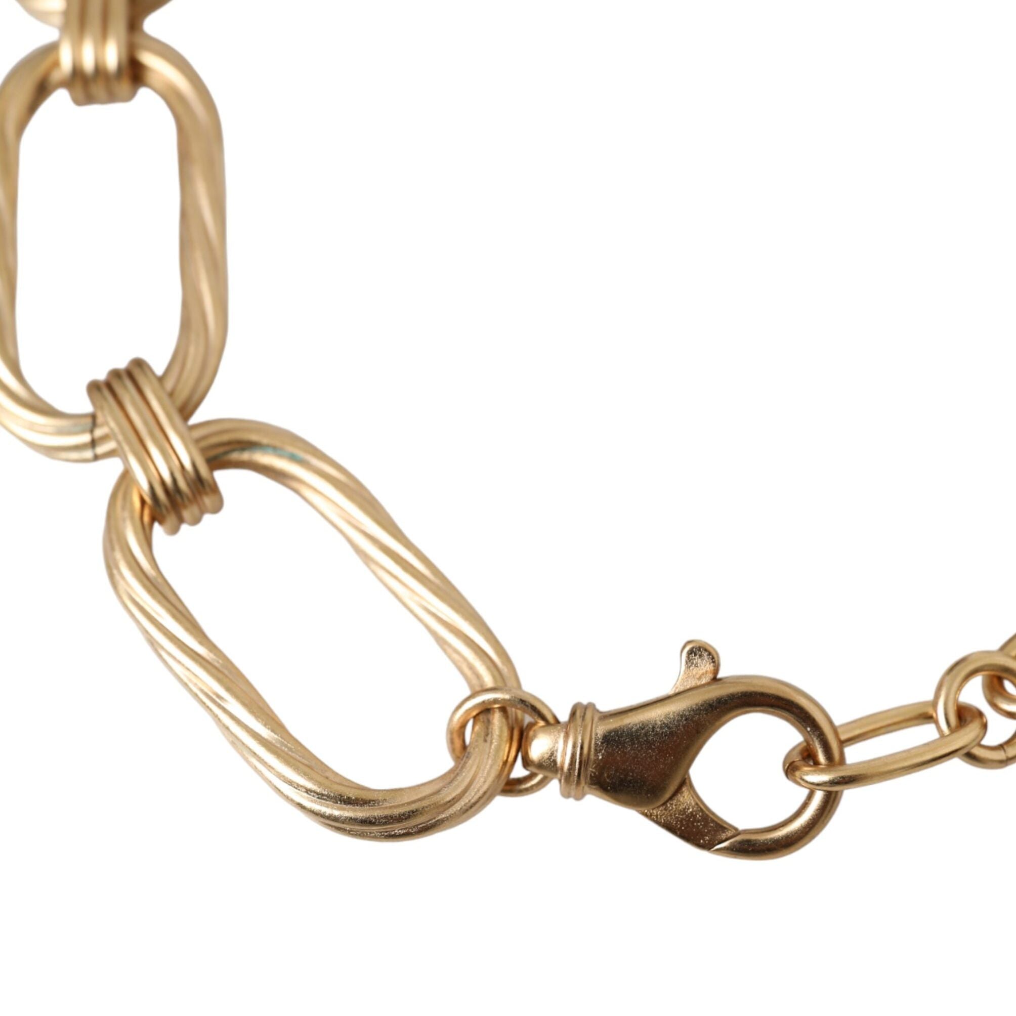Dolce & Gabbana Gold Tone Brass Large Link Chain Jewelry Necklace