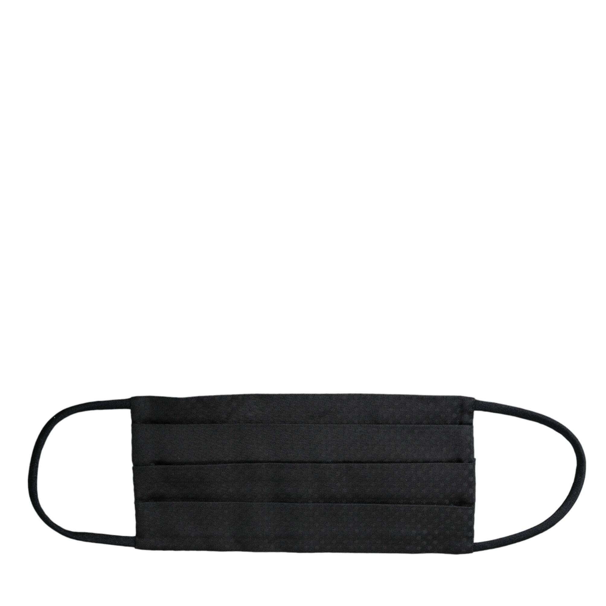Dolce & Gabbana Black 100% Silk Adjustable Necktie Face Mask