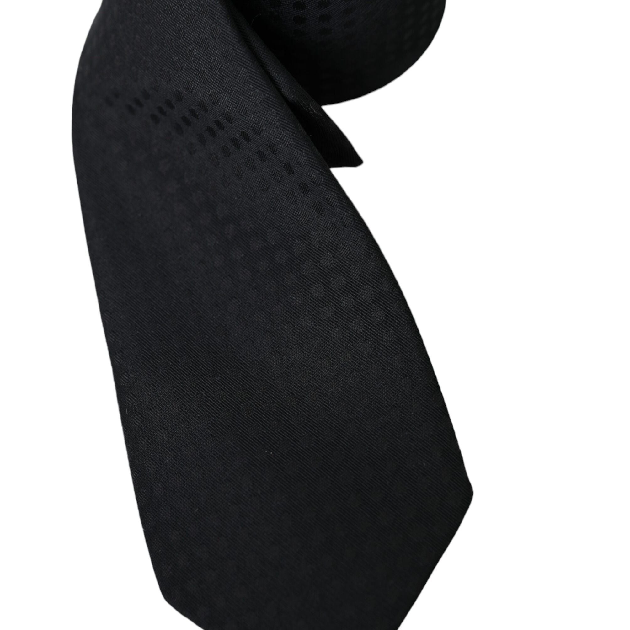 Dolce & Gabbana Black 100% Silk Adjustable Necktie Face Mask