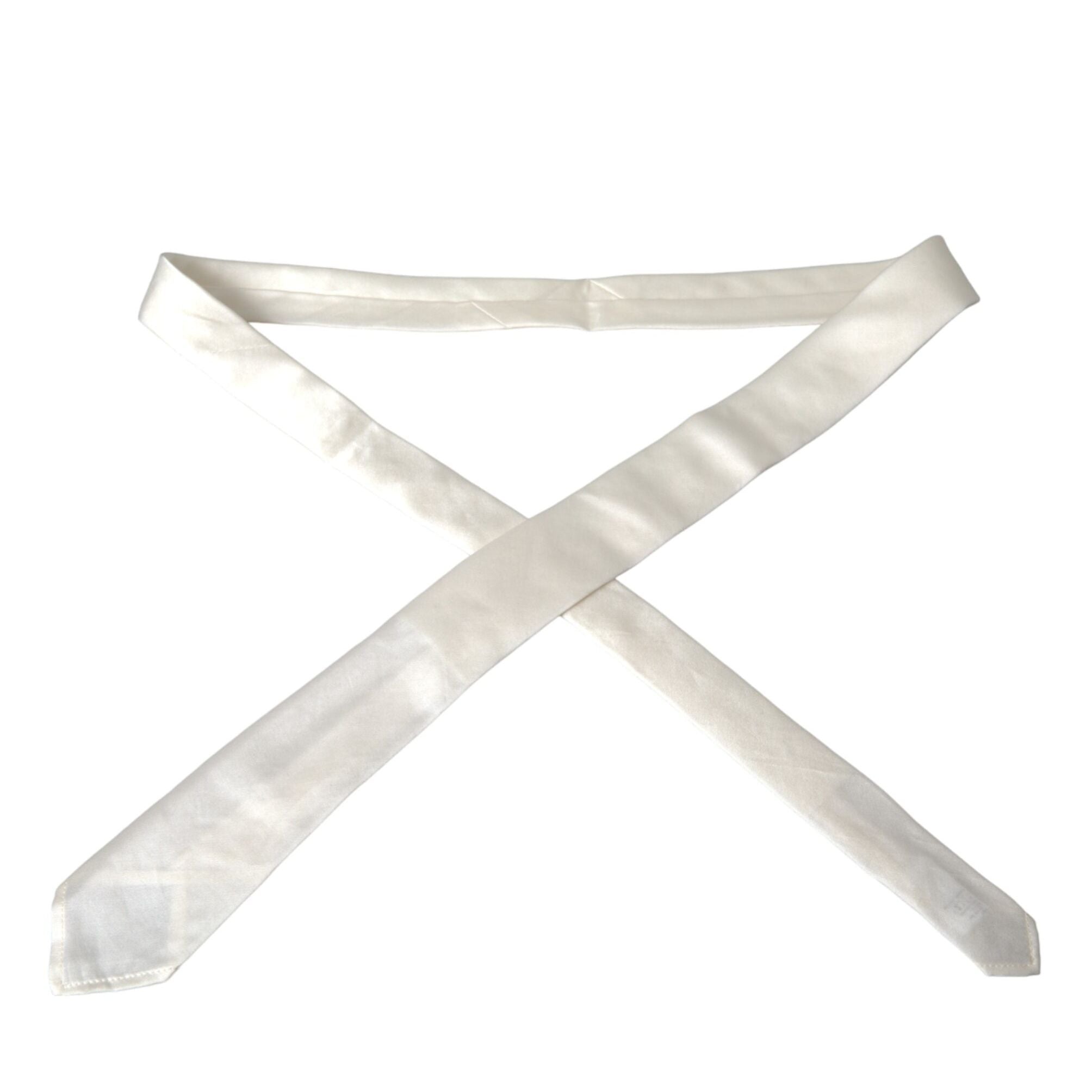 Dolce & Gabbana White Silk Blend Adjustable Tie Men