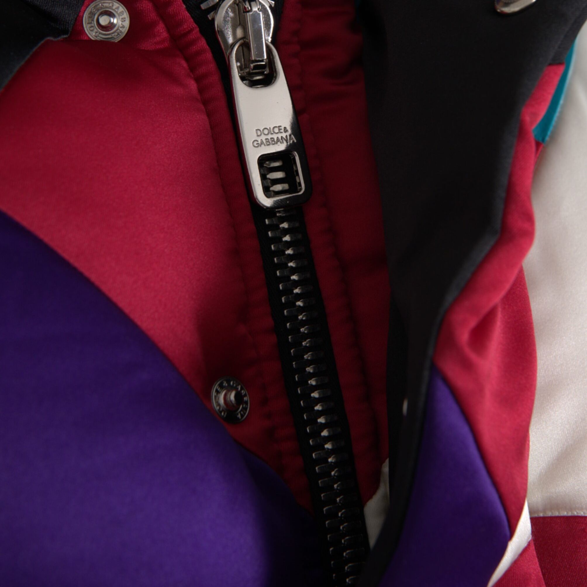 Dolce & Gabbana Multicolor Logo Windbreaker Puffer Jacket