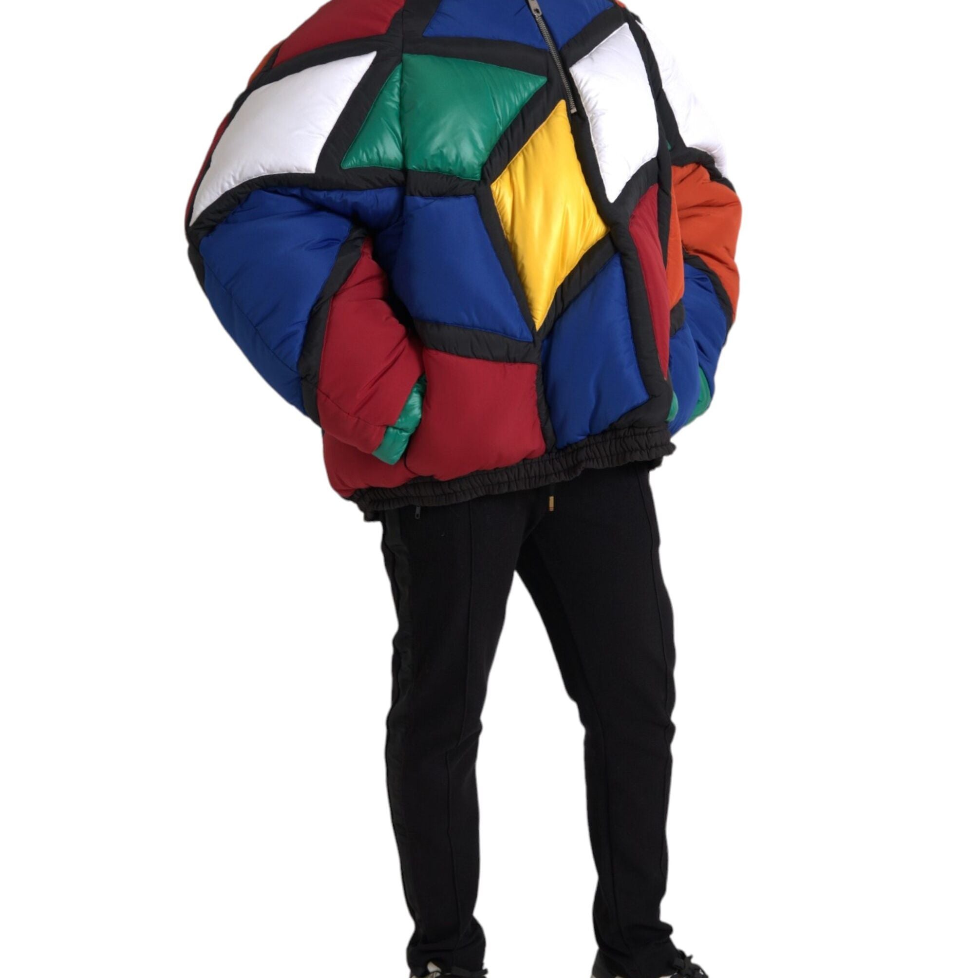 Dolce & Gabbana Multicolor Quilted Hooded Puffer Jacket