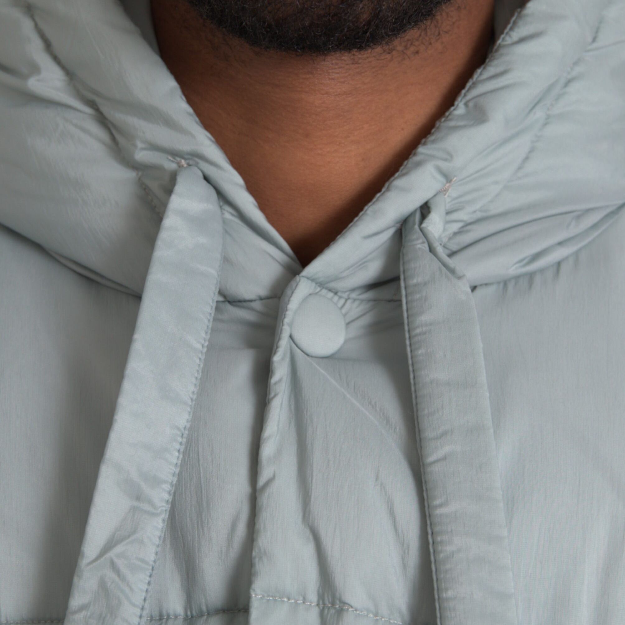 Dolce & Gabbana Light Blue Quilted Hooded Puffer Jacket Men