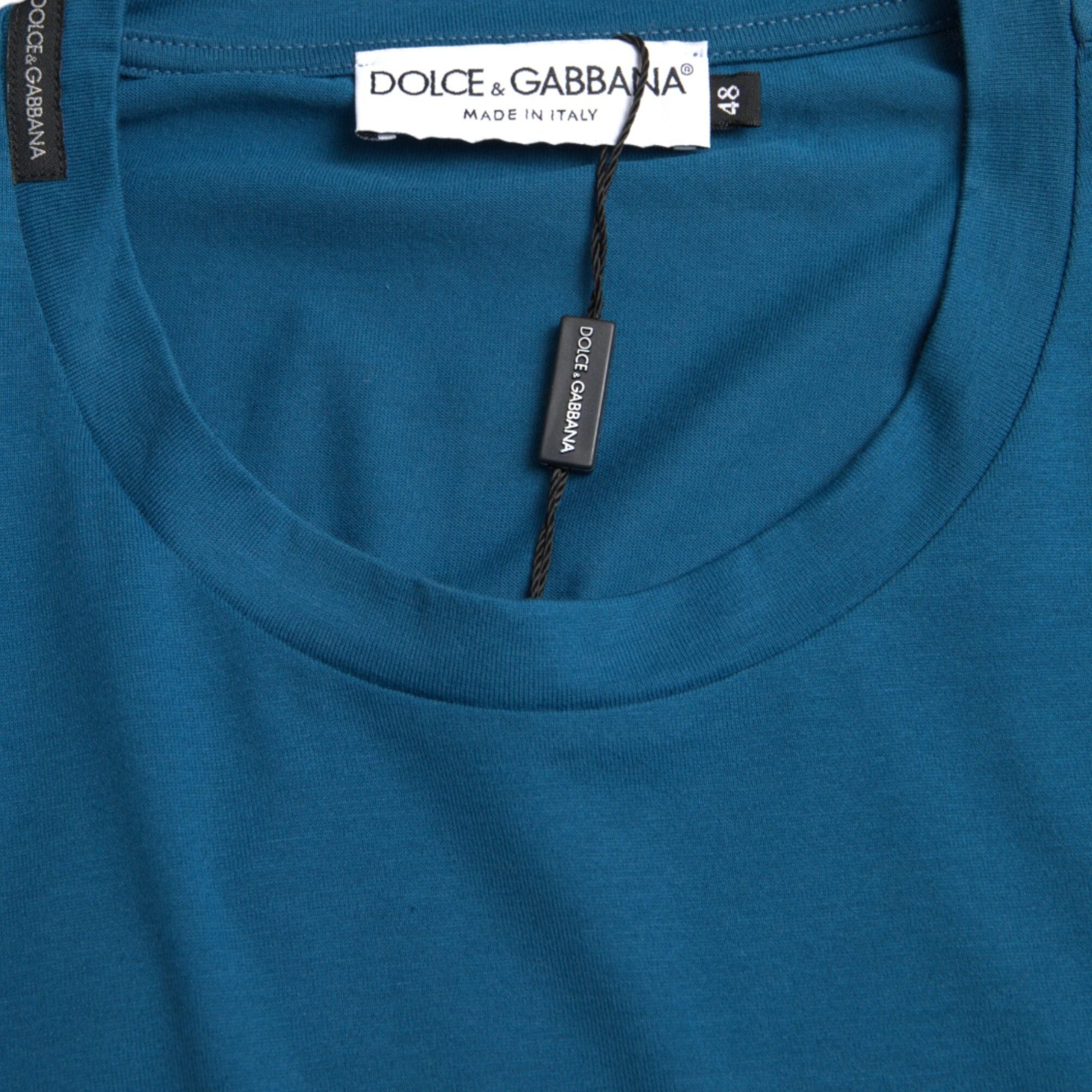 Dolce & Gabbana Blue Logo Round Neck Short Sleeves T-shirt