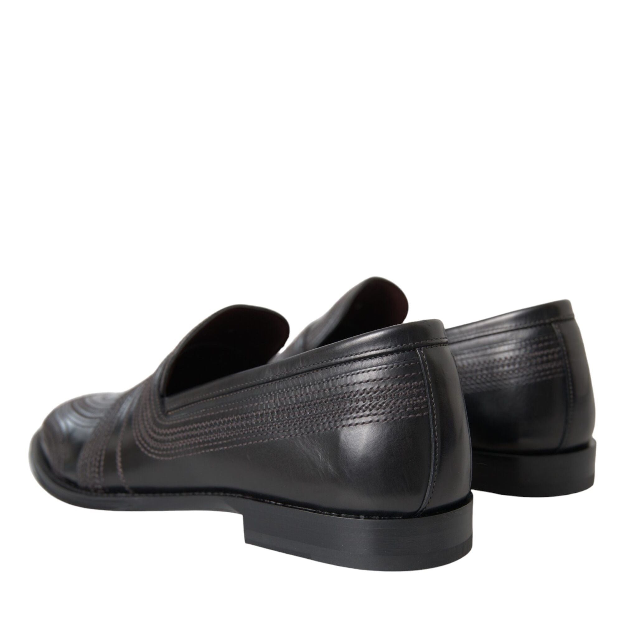 Dolce & Gabbana Black Brown Leather Loafer Men Dress Shoes