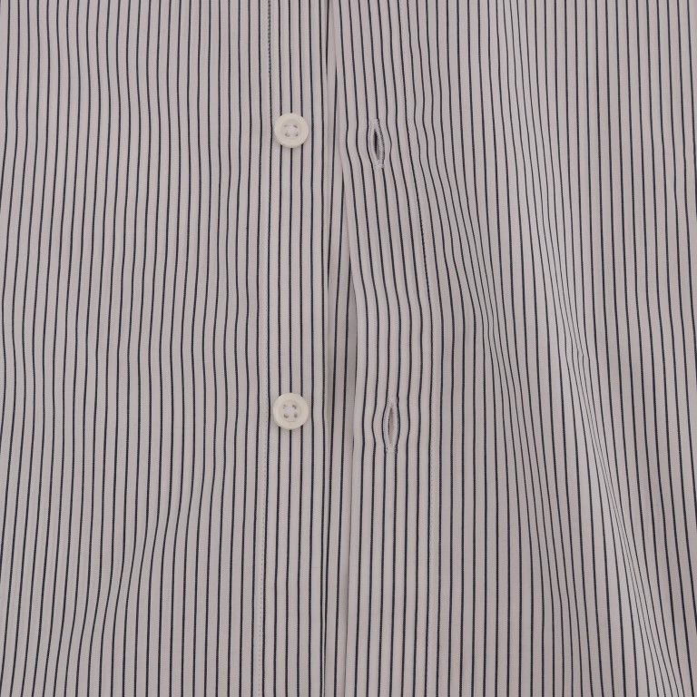 Frankie Morello White Blue Striped Casual Cotton Regular Fit Shirt
