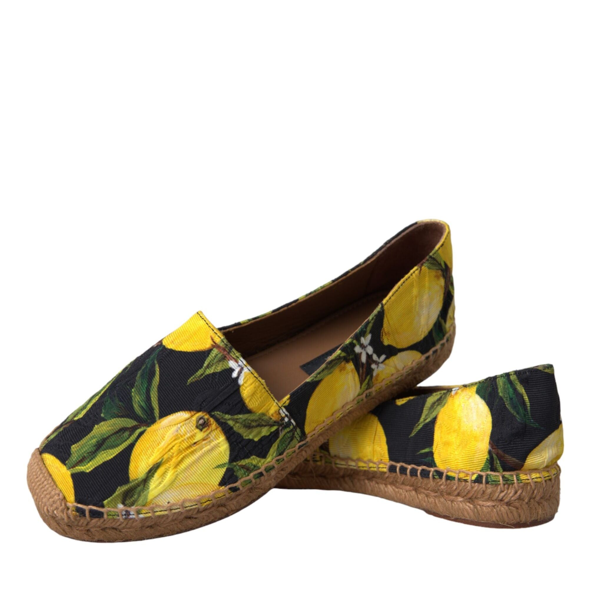 Dolce & Gabbana Multicolor Lemon Slip On Espadrilles Shoes