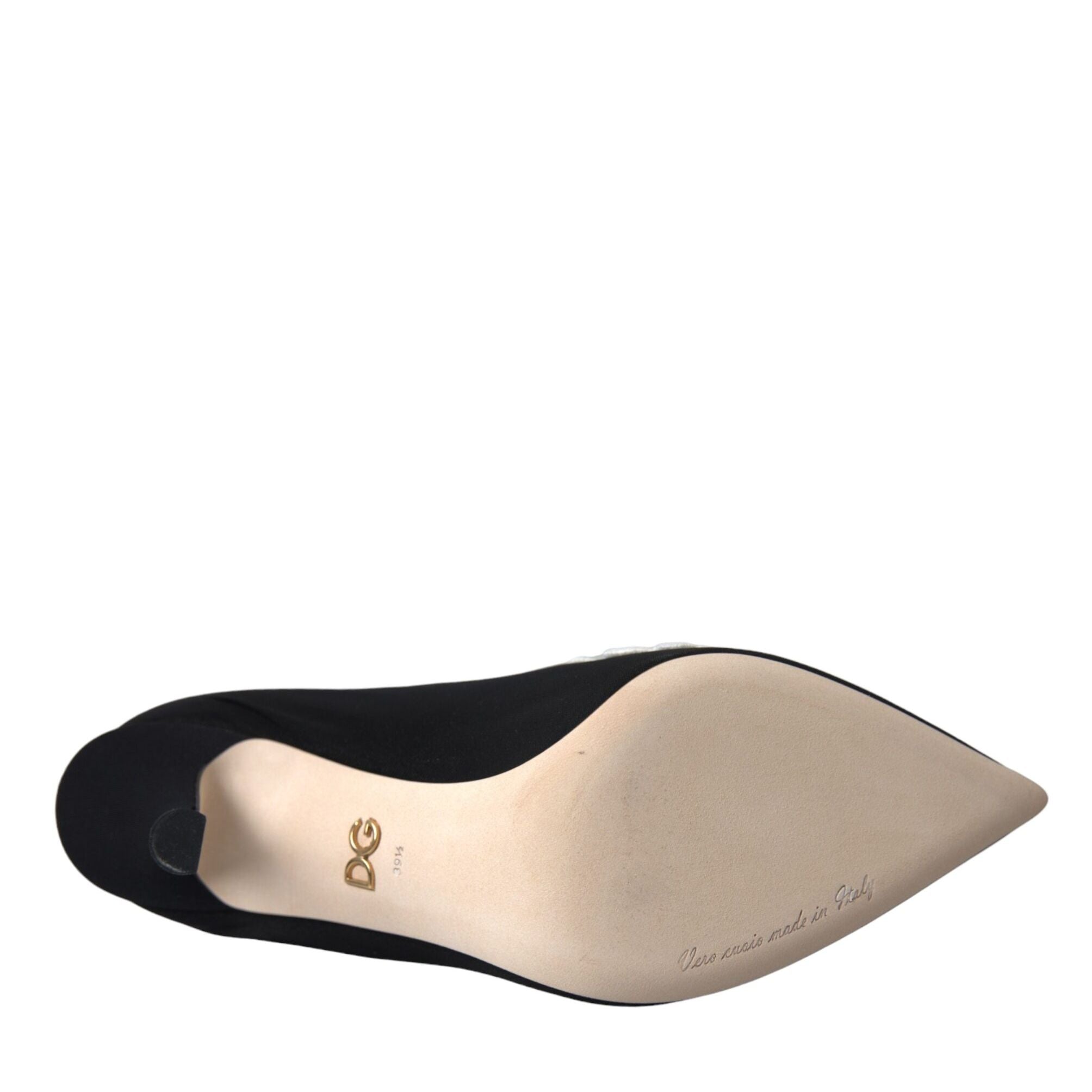 Dolce & Gabbana Black White Embroidery Slip On Boots Shoes