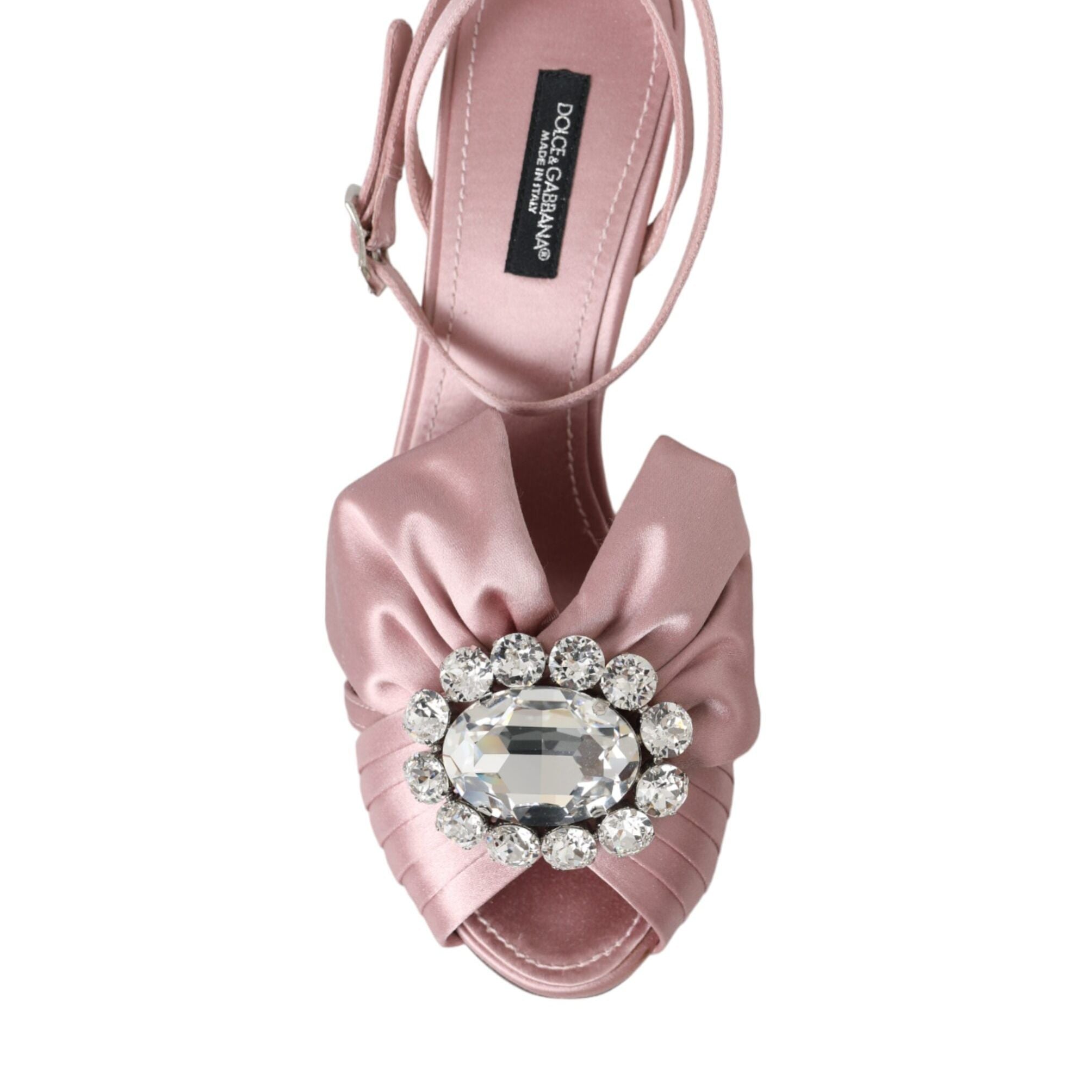 Dolce & Gabbana Pink Keira Crystal Heels Sandals Shoes
