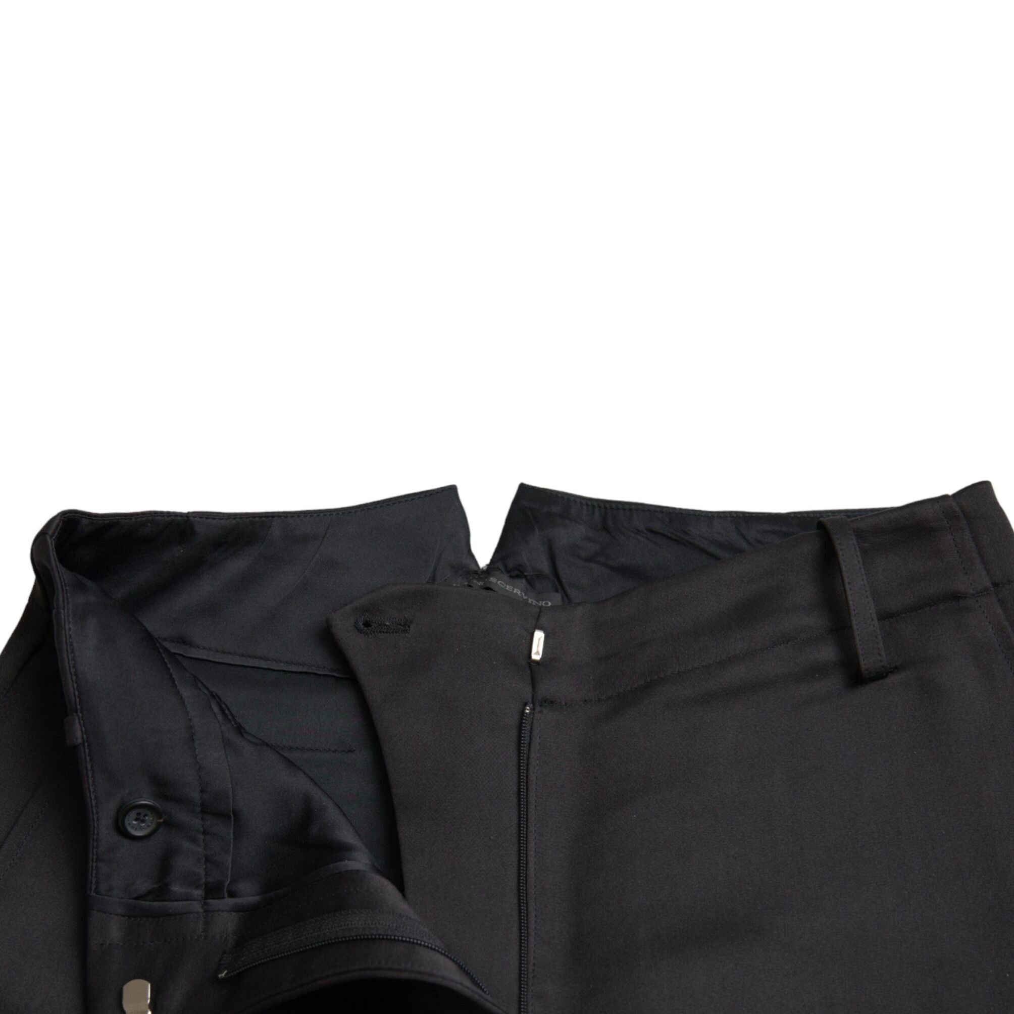 Ermanno Scervino Black High Waist Capri Cropped Pants