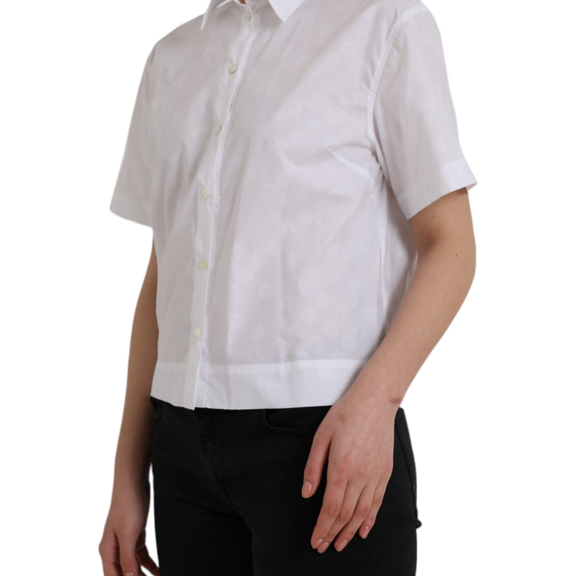 Dolce & Gabbana White Collared Short Sleeve Polo Shirt Top