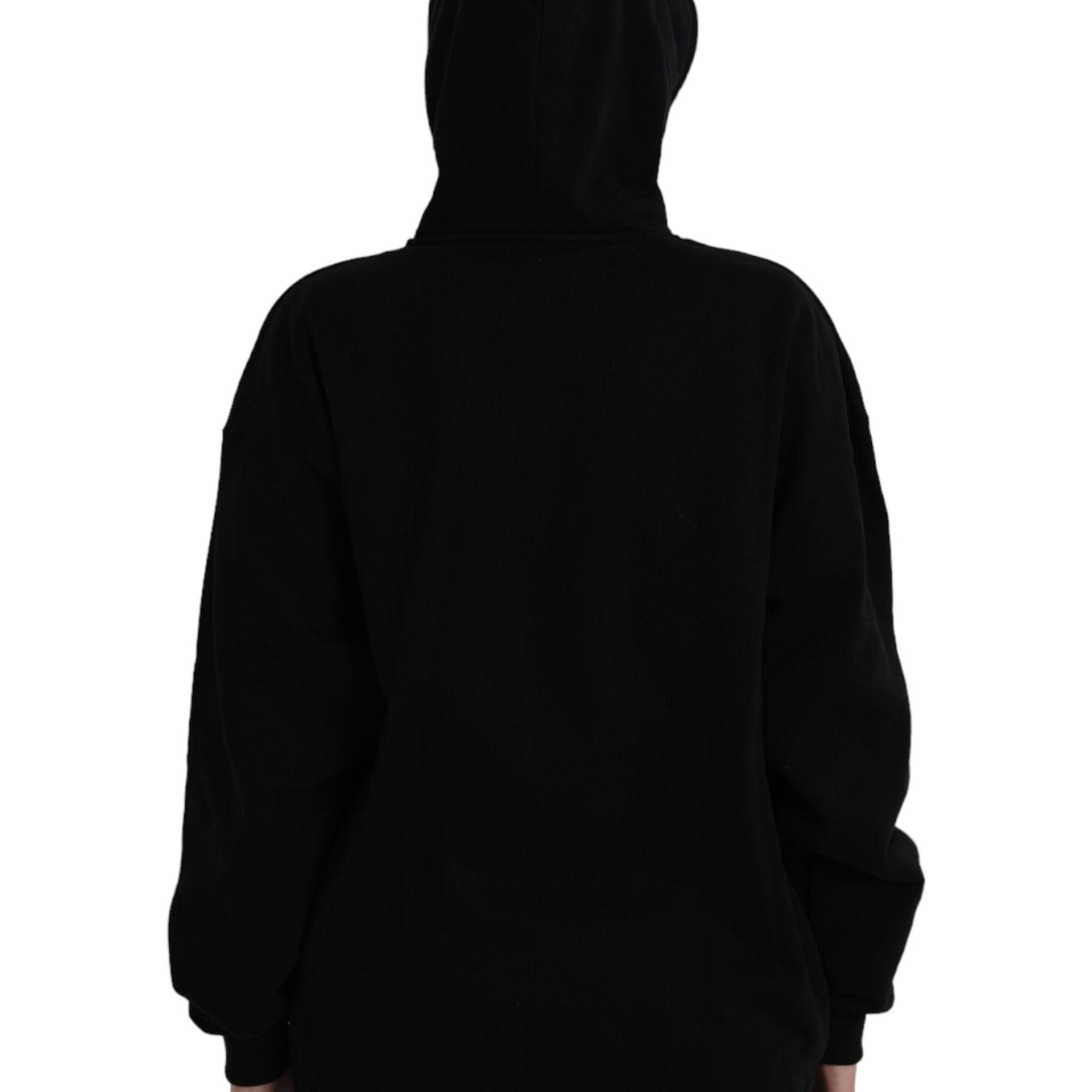 Balenciaga Black Cotton Logo Hooded Pullover Sweatshirt Sweater