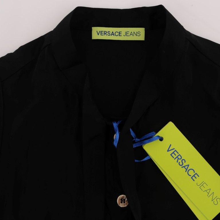 Versace Jeans Black Sleeveless Viscose Blouse Top