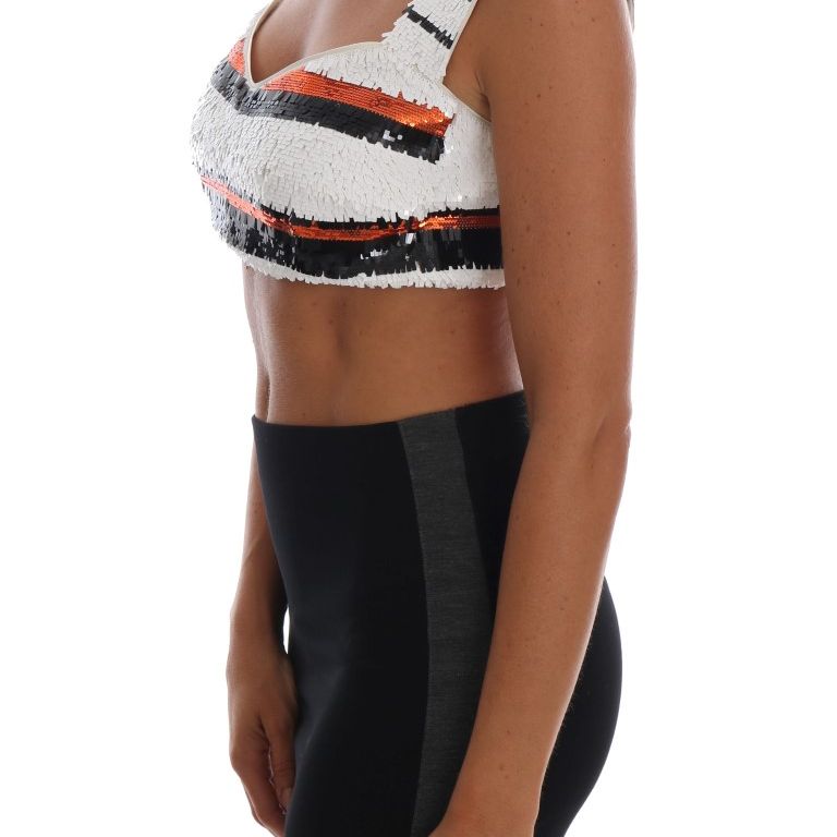 Dolce & Gabbana Multicolor Sequined Stretch Bustier Top
