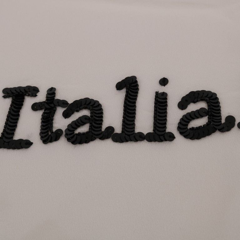 Dolce & Gabbana White Silk ITALIA IS LOVE Blouse T-shirt