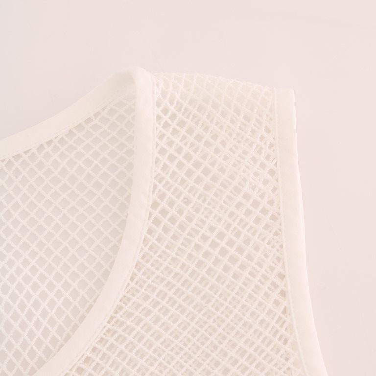 Dolce & Gabbana White Net Tank Transparent Top