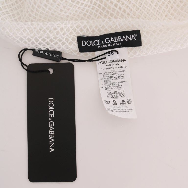 Dolce & Gabbana White Net Tank Transparent Top