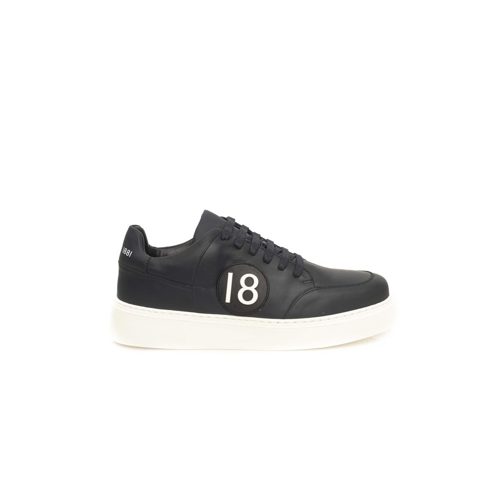 Cerruti 1881 Blue Cowhide Men Sneaker