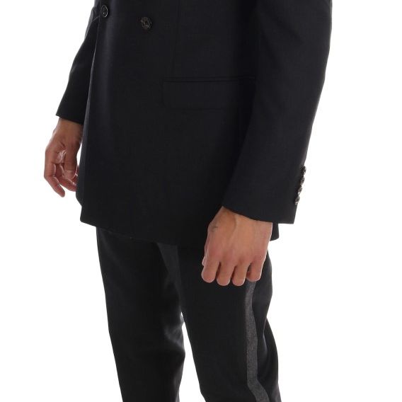 Dolce & Gabbana Gray Wool Double Breasted 3 Piece Suit