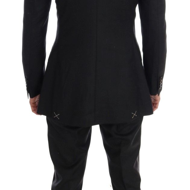 Dolce & Gabbana Gray Wool Double Breasted 3 Piece Suit