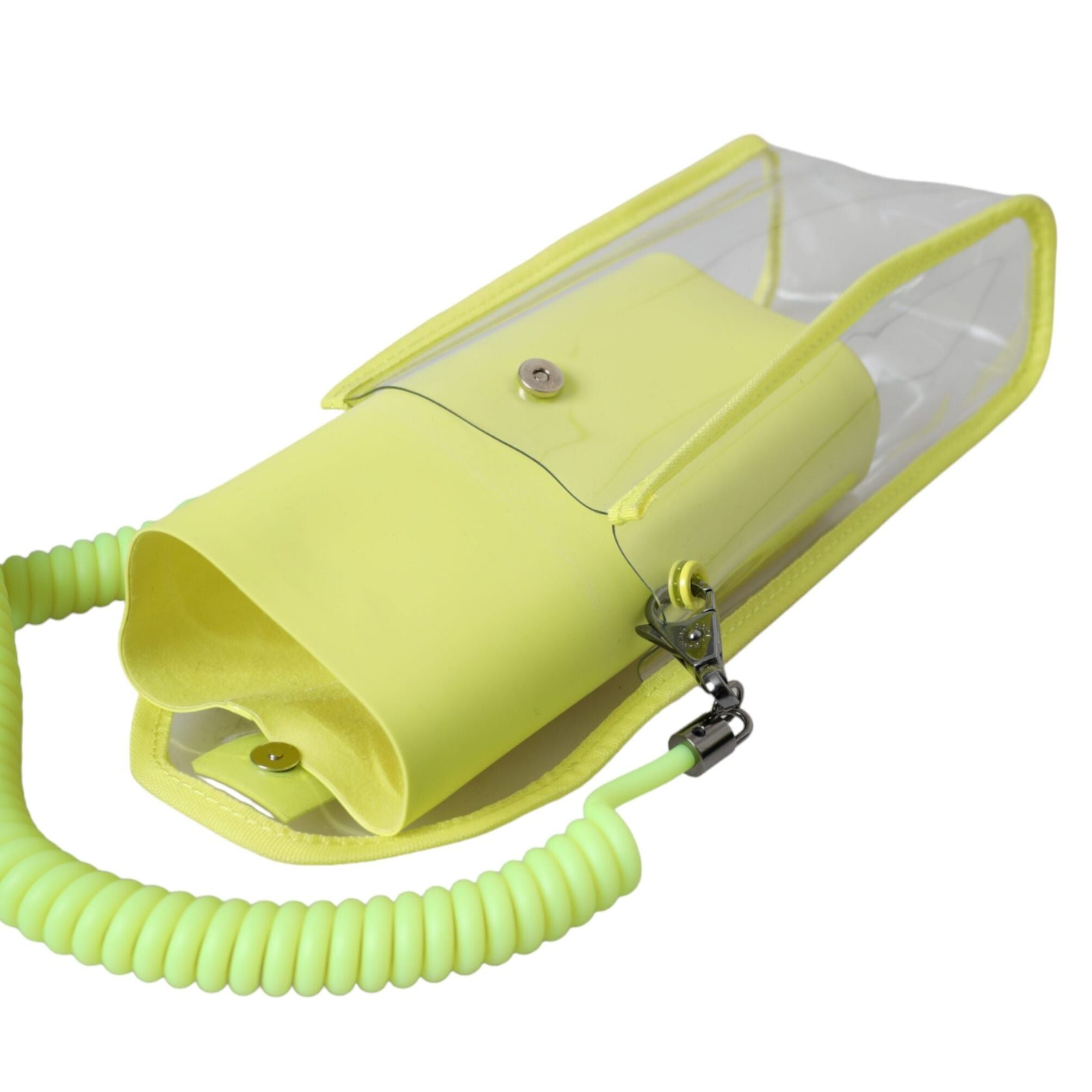 Dolce & Gabbana Yellow Green Plastic DG Logo Neck Strap Cardholder Wallet