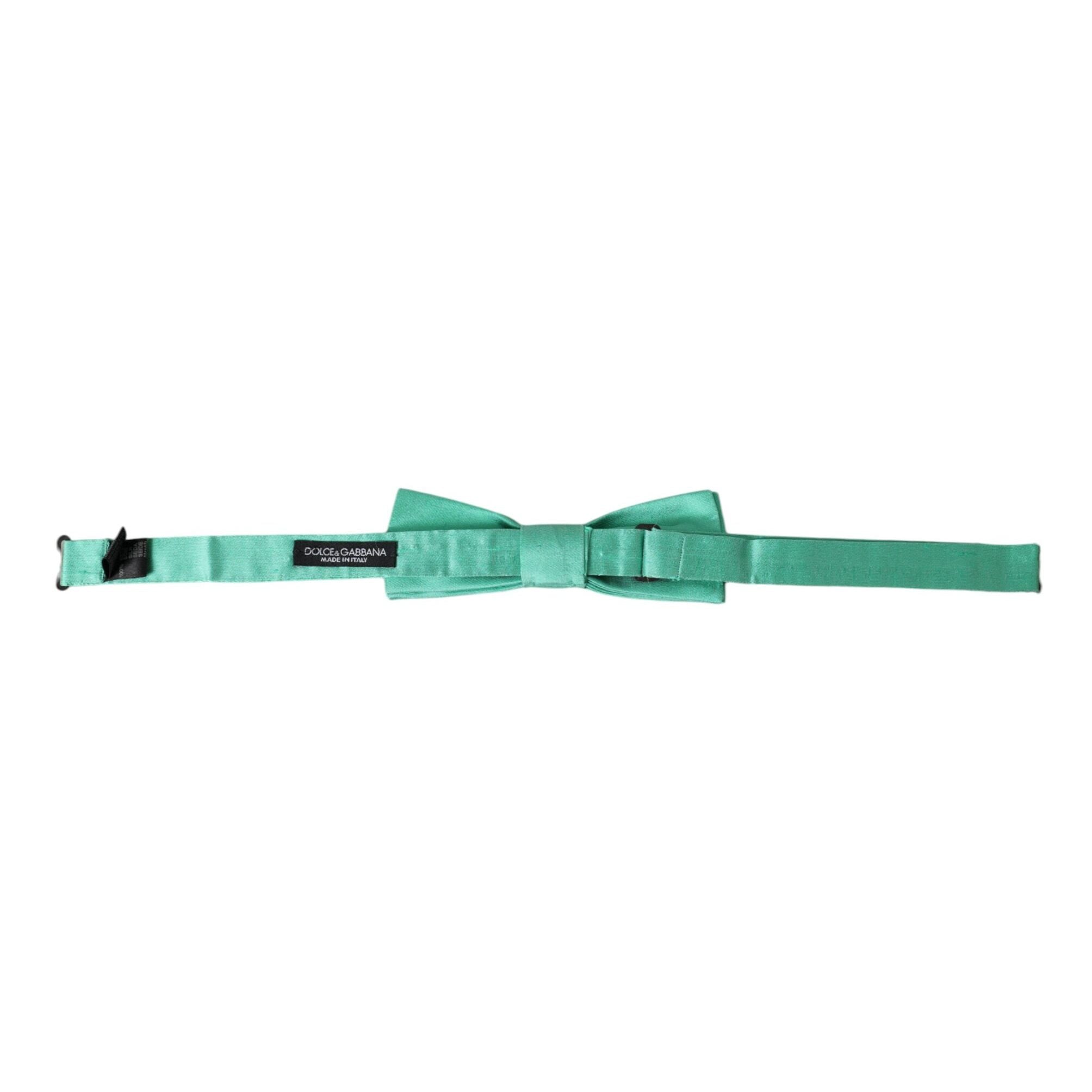 Dolce & Gabbana Mint Green Silk Adjustable Neck Men Bow Tie