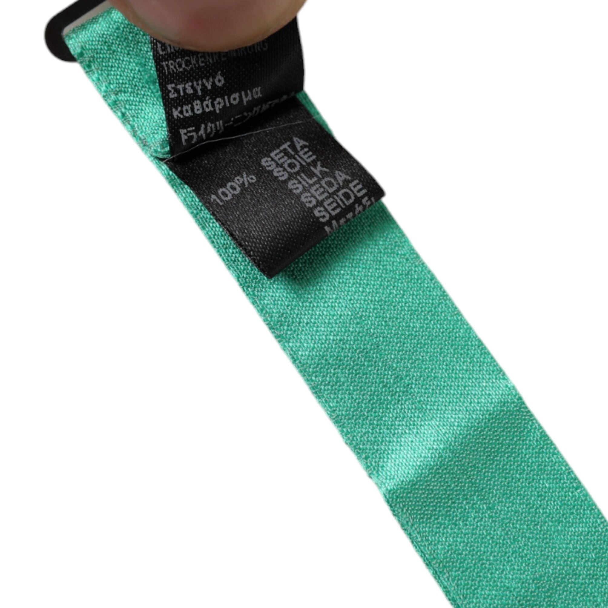 Dolce & Gabbana Mint Green Silk Adjustable Neck Men Bow Tie