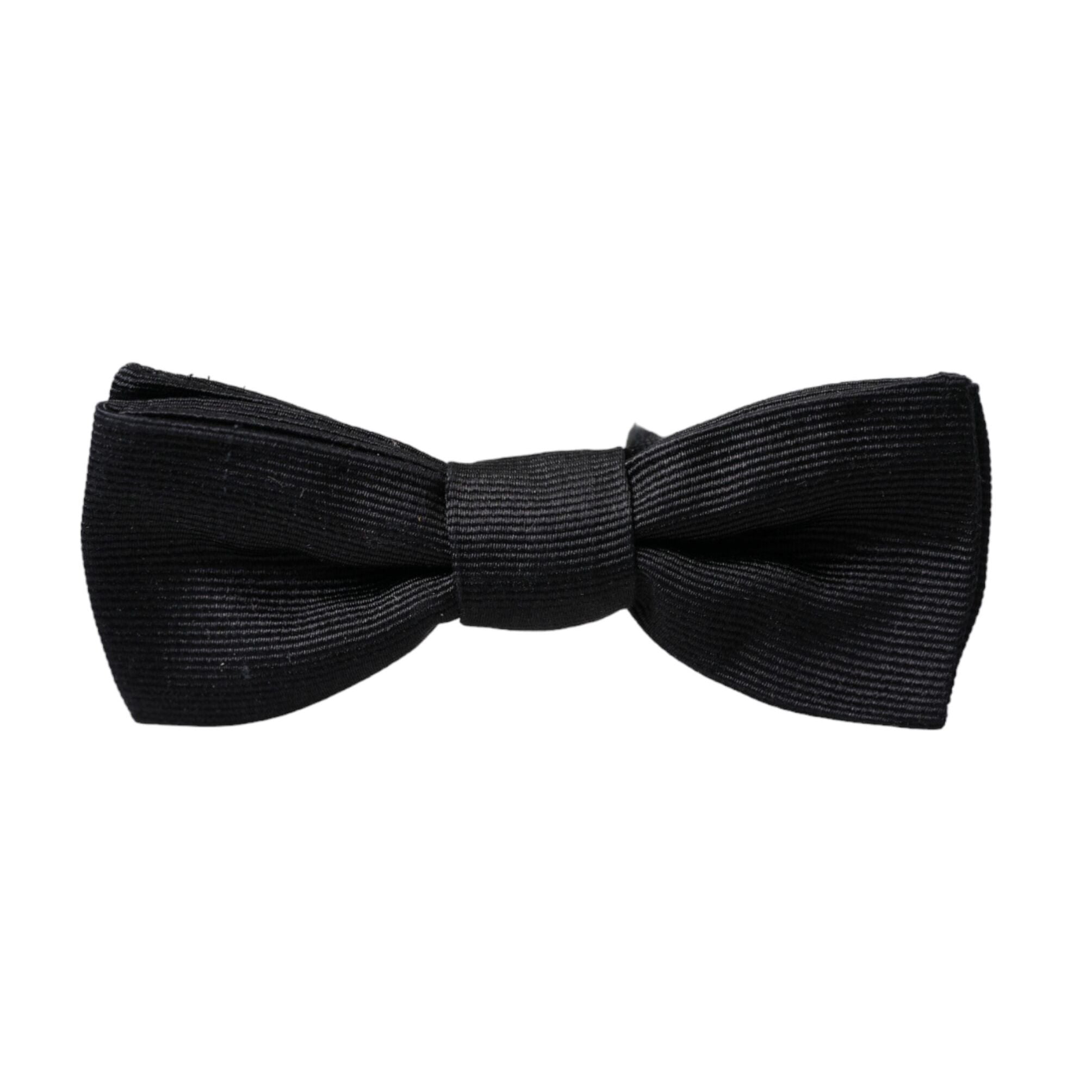 Dolce & Gabbana Black Silk Adjustable Neck Men Bow Tie