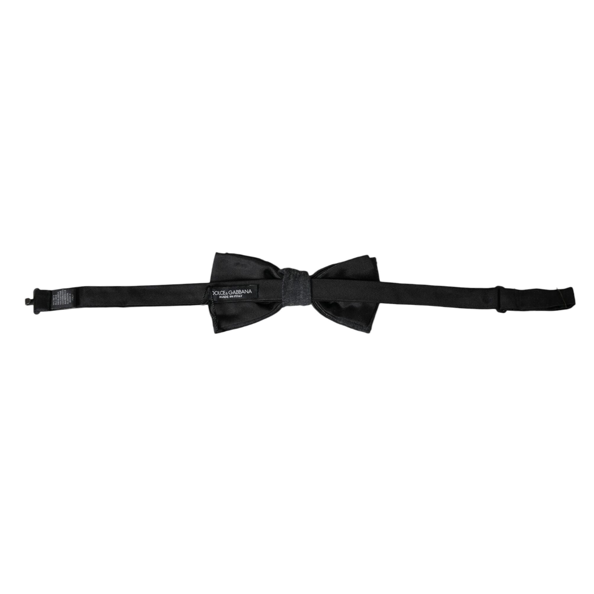 Dolce & Gabbana Dark Gray Silk Adjustable Neck Men Bow Tie