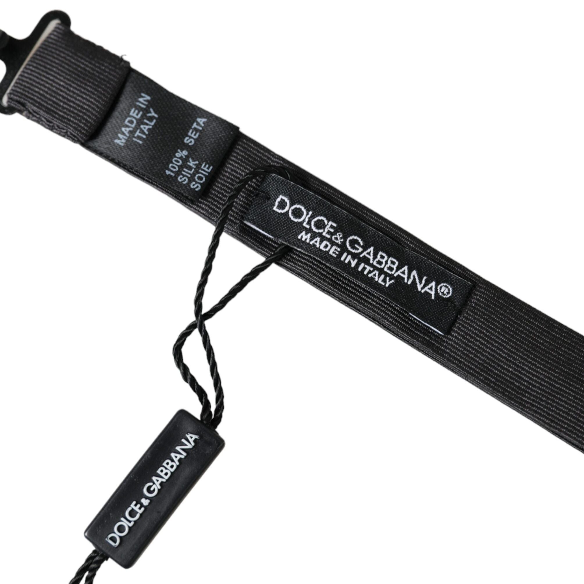 Dolce & Gabbana Black Silk Adjustable Neck Men Bow Tie
