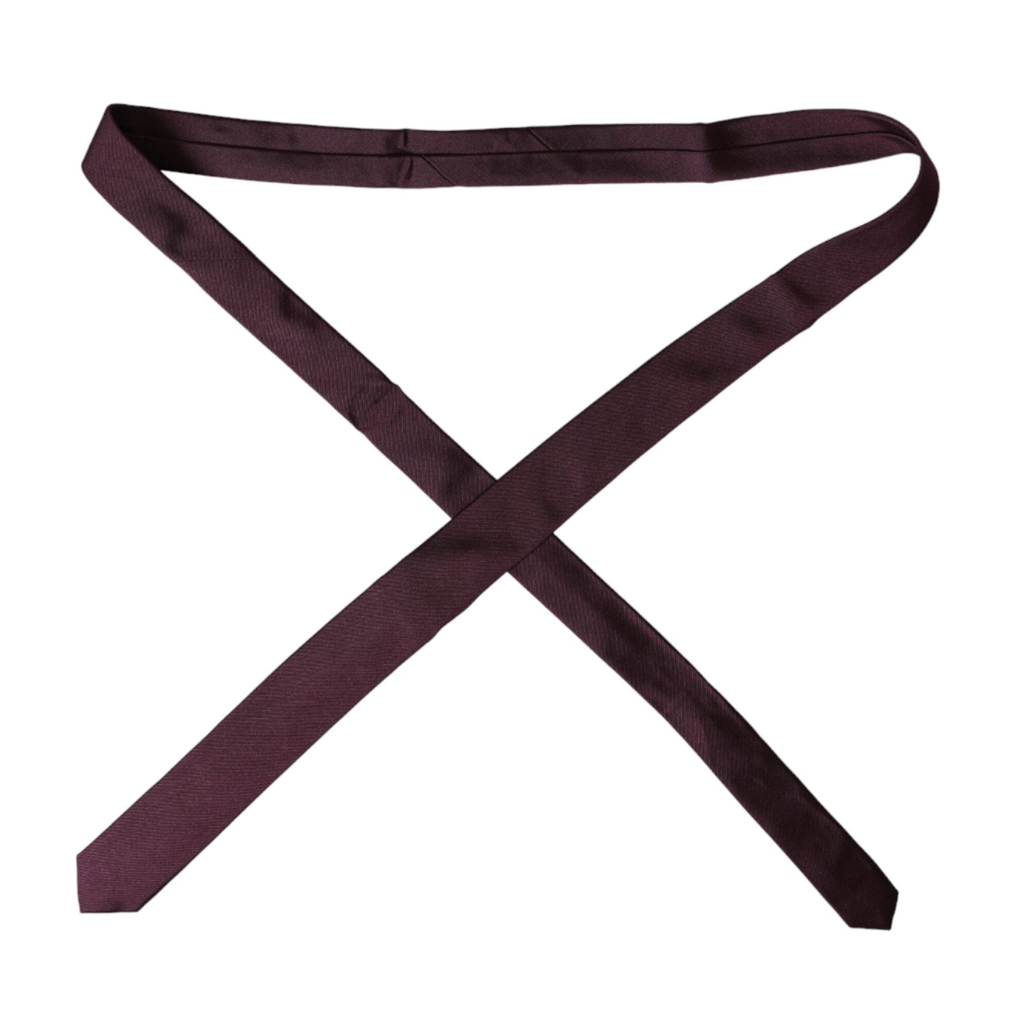 Dolce & Gabbana Bordeaux Solid 100% Silk Adjustable Men Tie