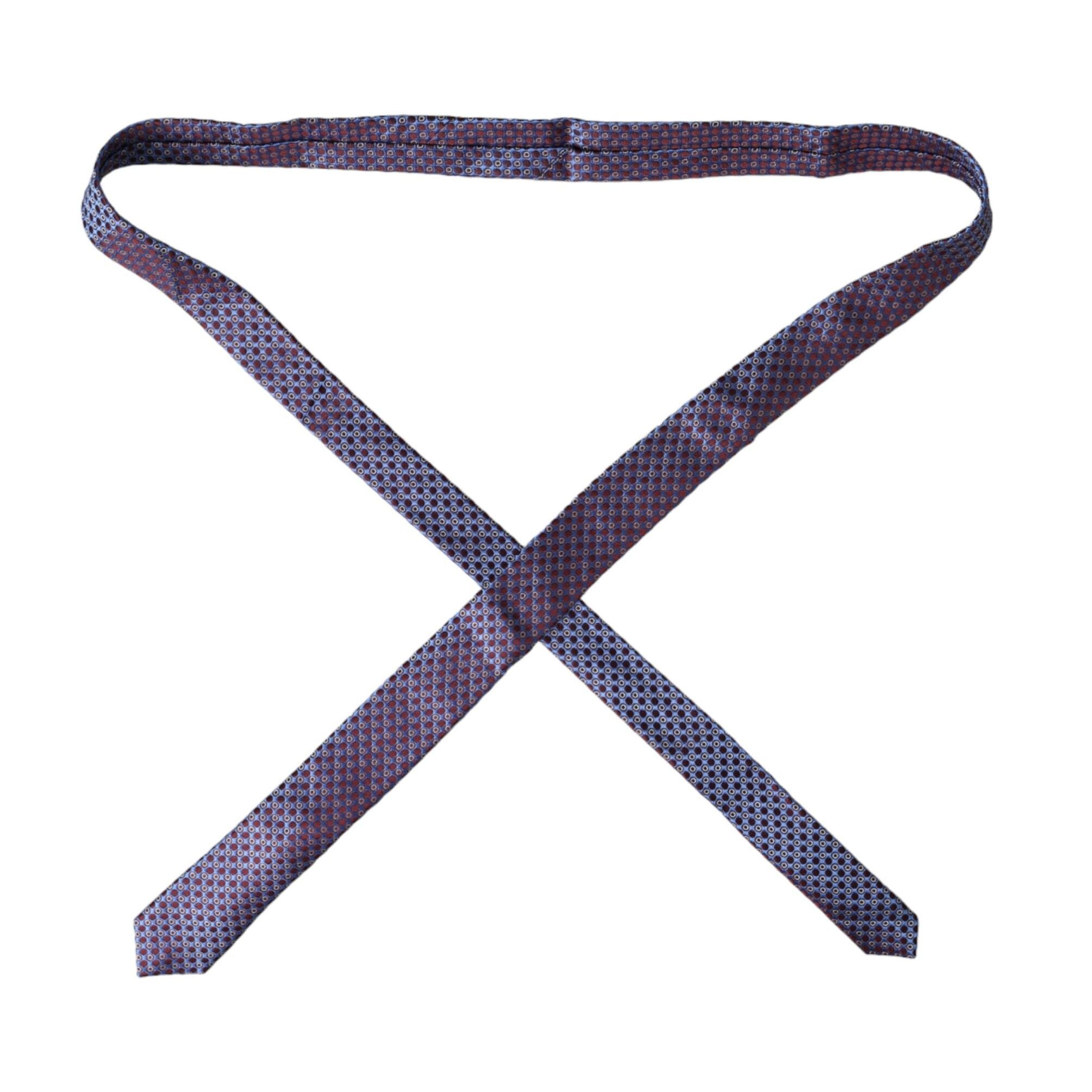 Dolce & Gabbana Blue Purple Patterned Silk Adjustable Men Tie