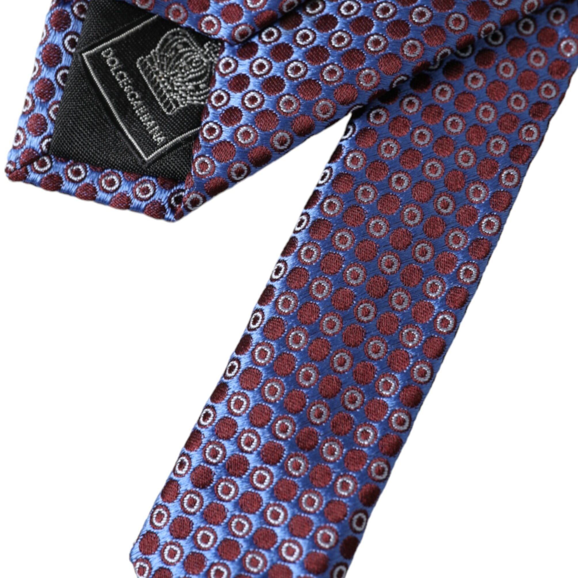 Dolce & Gabbana Blue Purple Patterned Silk Adjustable Men Tie