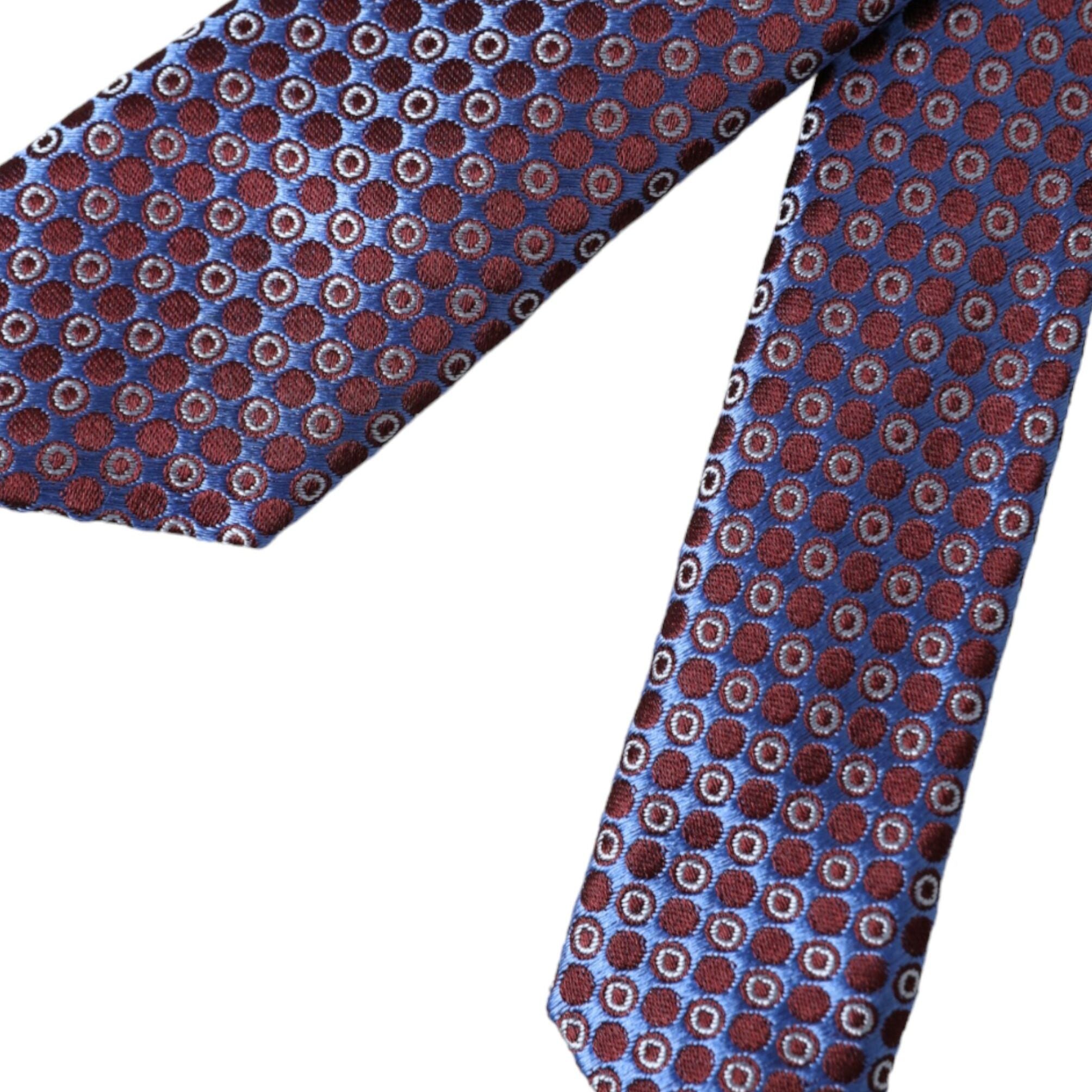 Dolce & Gabbana Blue Purple Patterned Silk Adjustable Men Tie