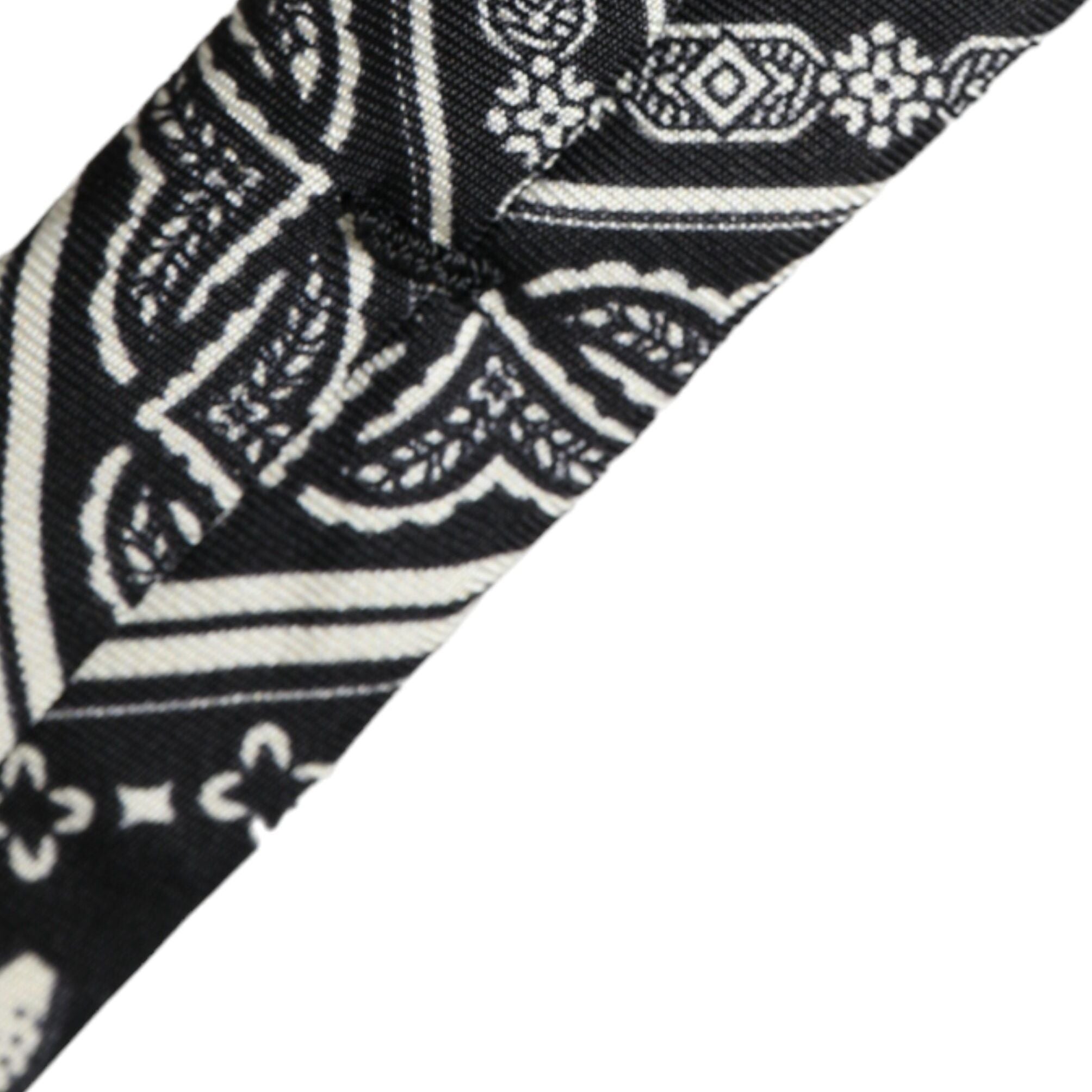 Dolce & Gabbana Black Patterned 100%Silk Adjustable Tie