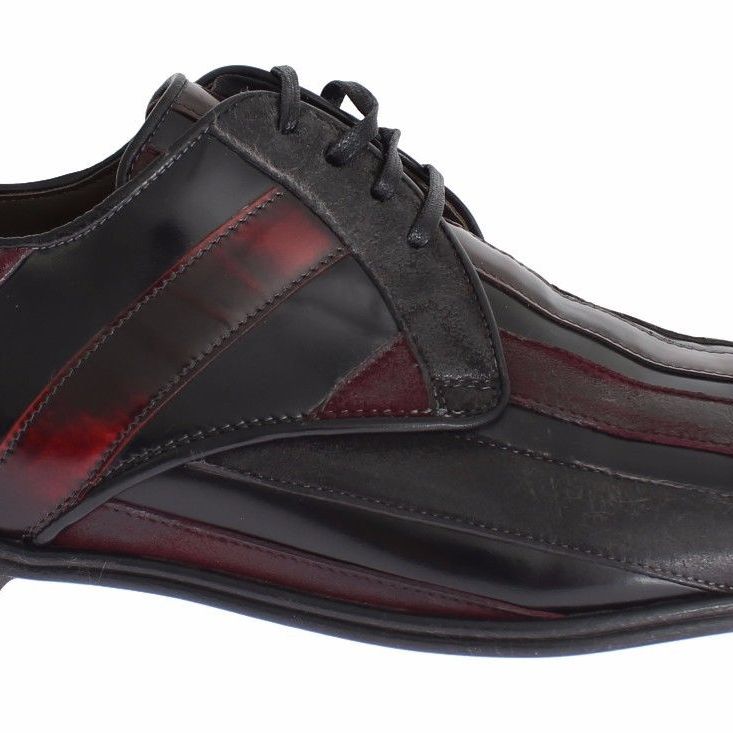 Dolce & Gabbana Black Bordeaux Leather Dress Formal Shoes