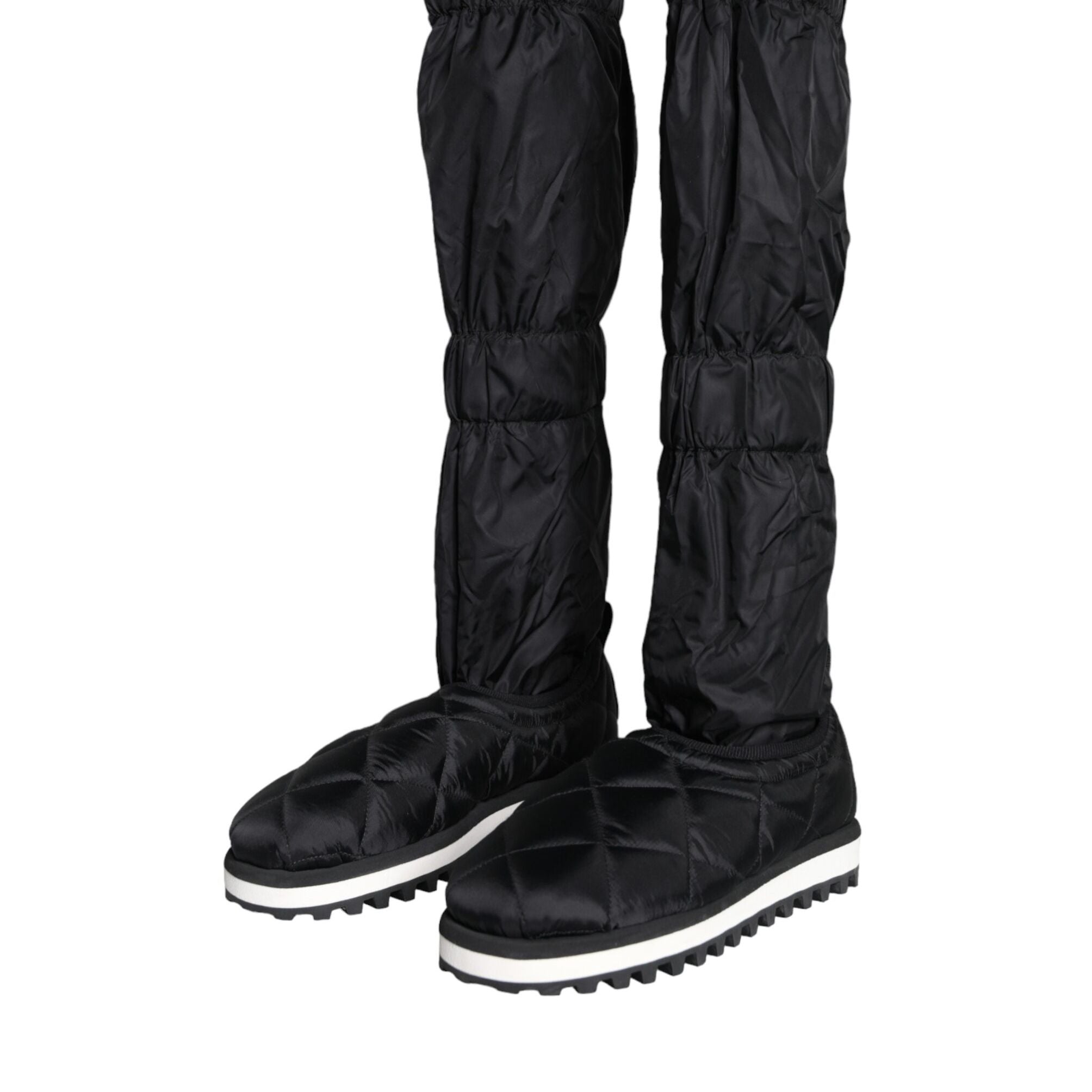 Dolce & Gabbana Black Quilted High Top Boots Sneakers Shoes