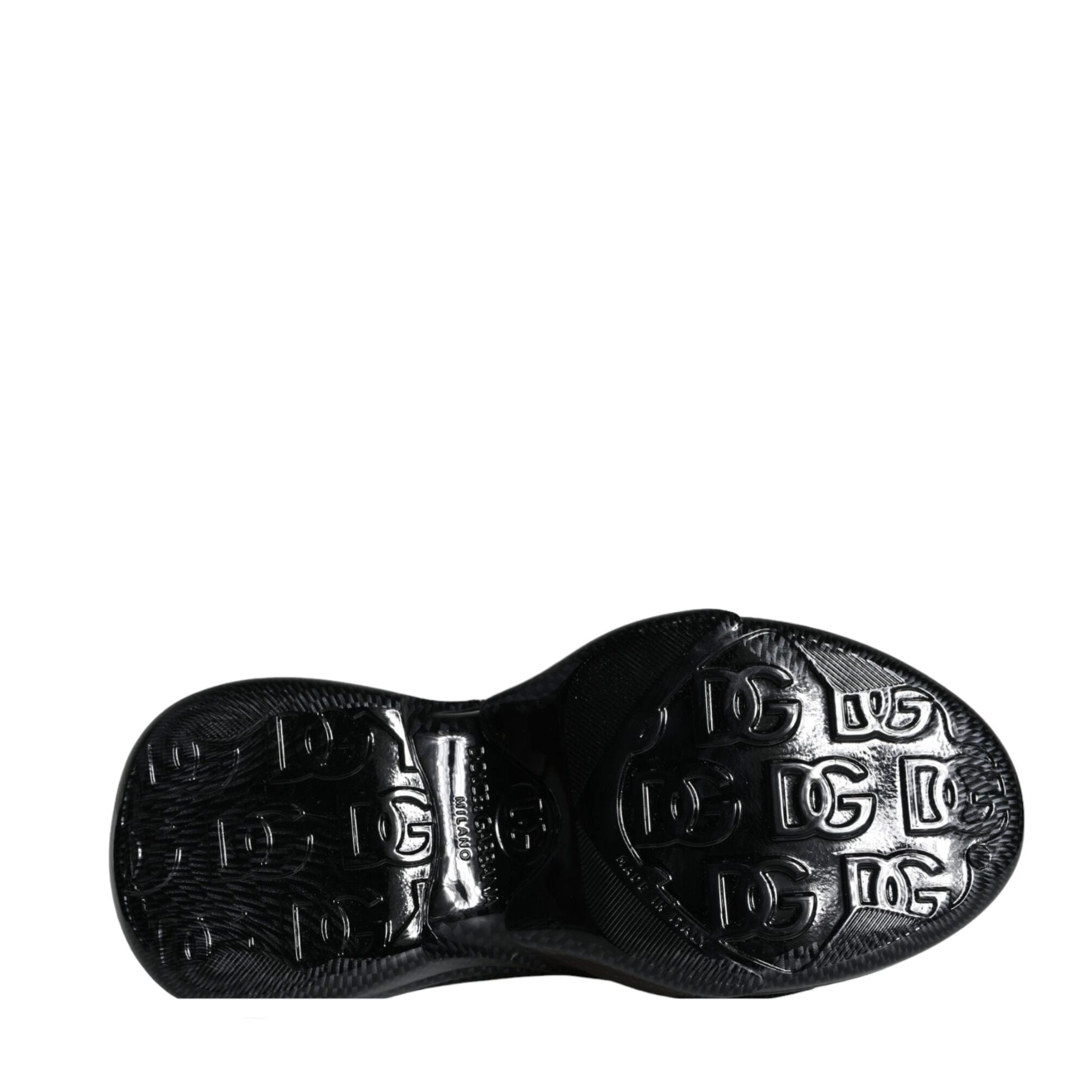 Dolce & Gabbana Black Foiled Rubber Toy Low Top Men Sneakers Shoes