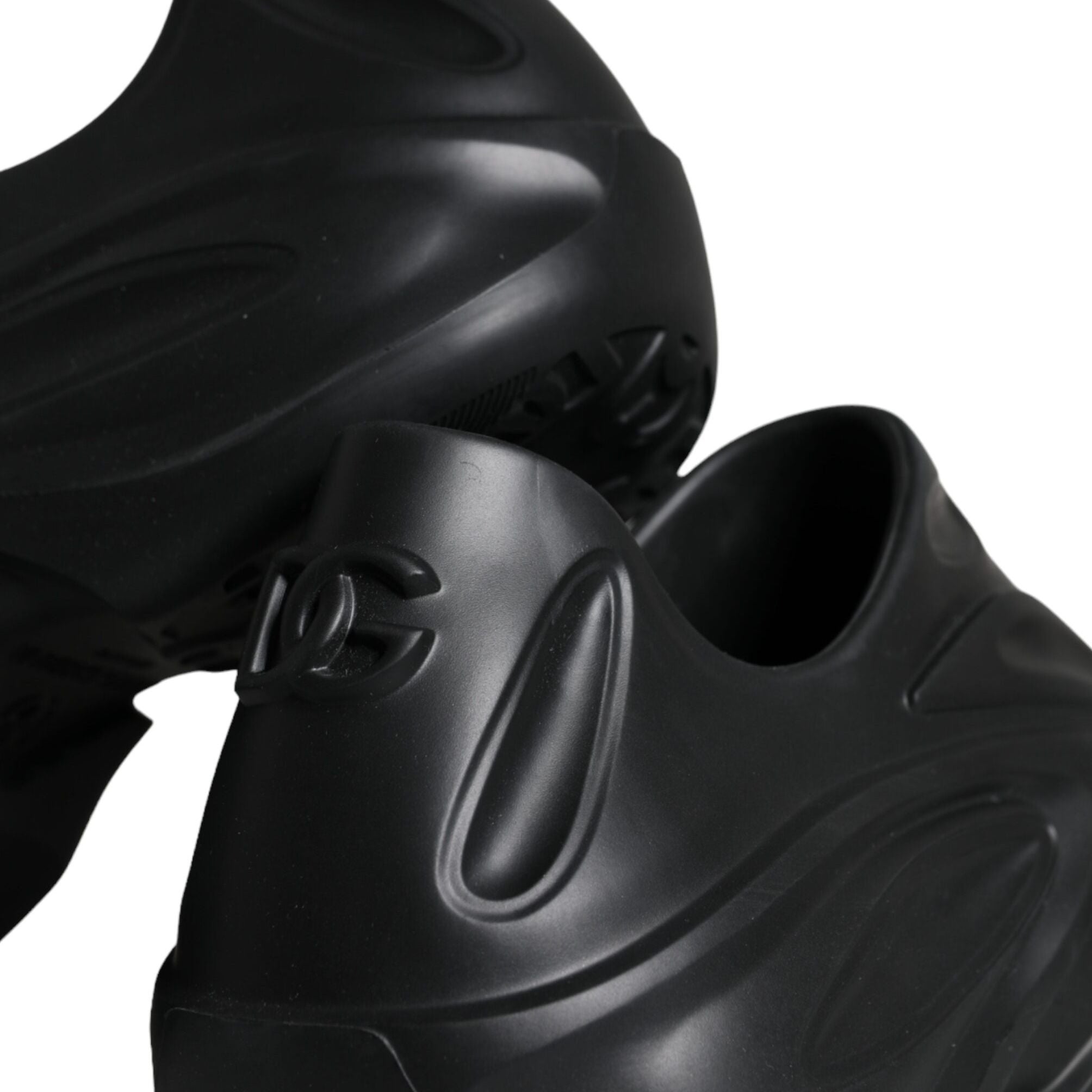 Dolce & Gabbana Black Foiled Rubber Toy Low Top Sneakers Shoes