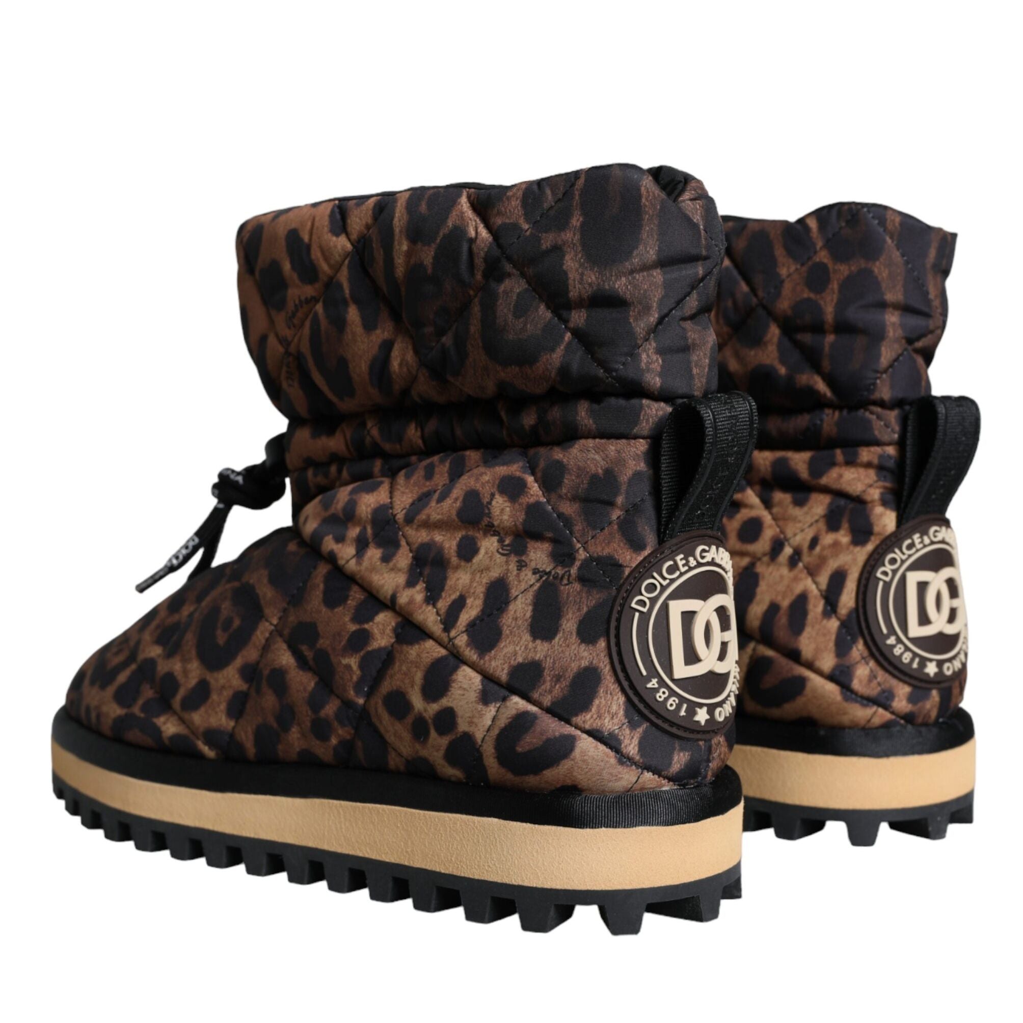 Dolce & Gabbana Brown Leopard Ankle Boots Padded Shoes