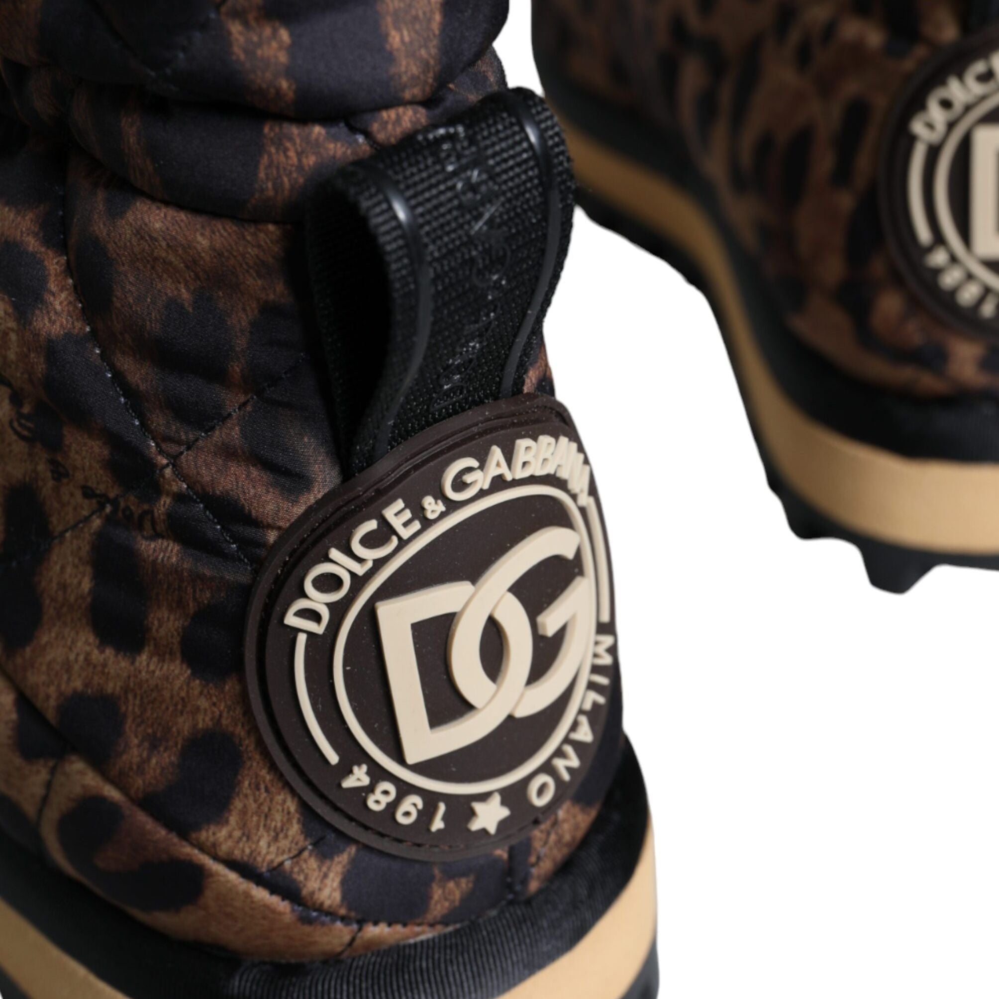 Dolce & Gabbana Brown Leopard Ankle Boots Padded Shoes