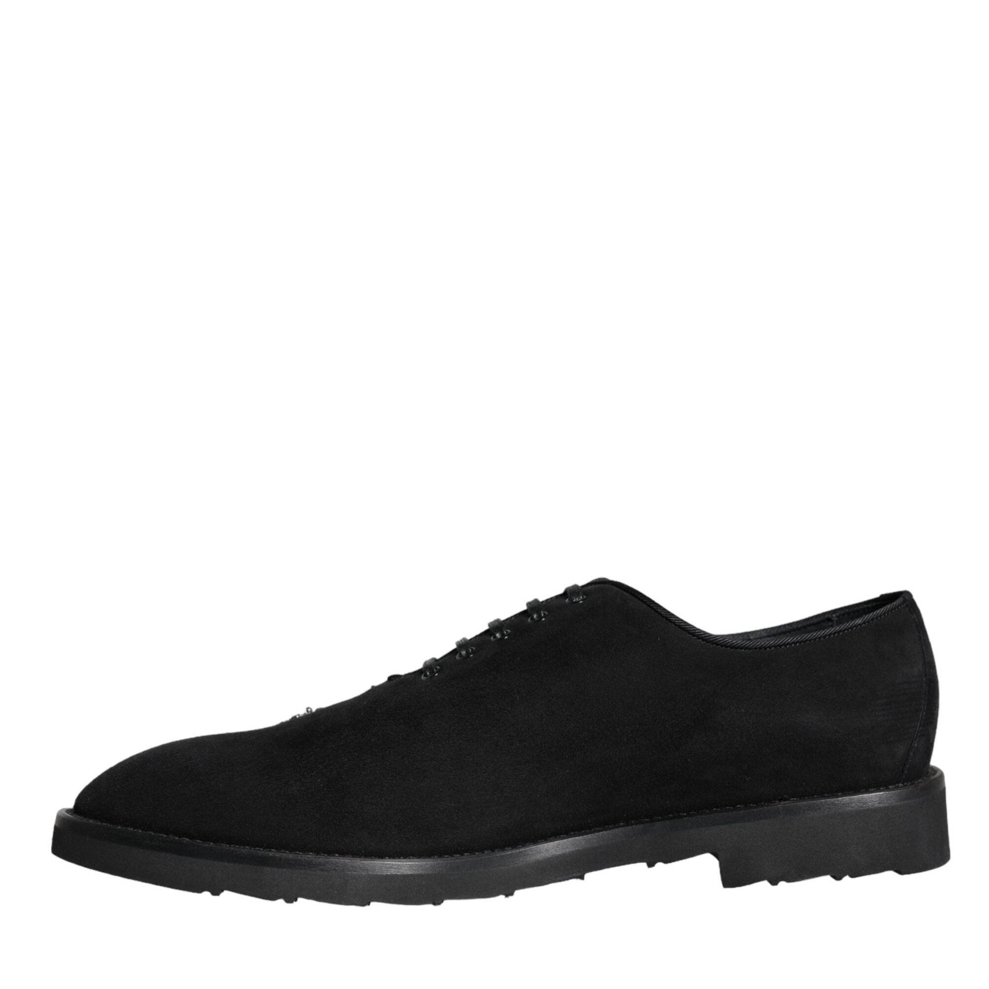 Dolce & Gabbana Black Suede Sicilia Lace Up Formal Shoes