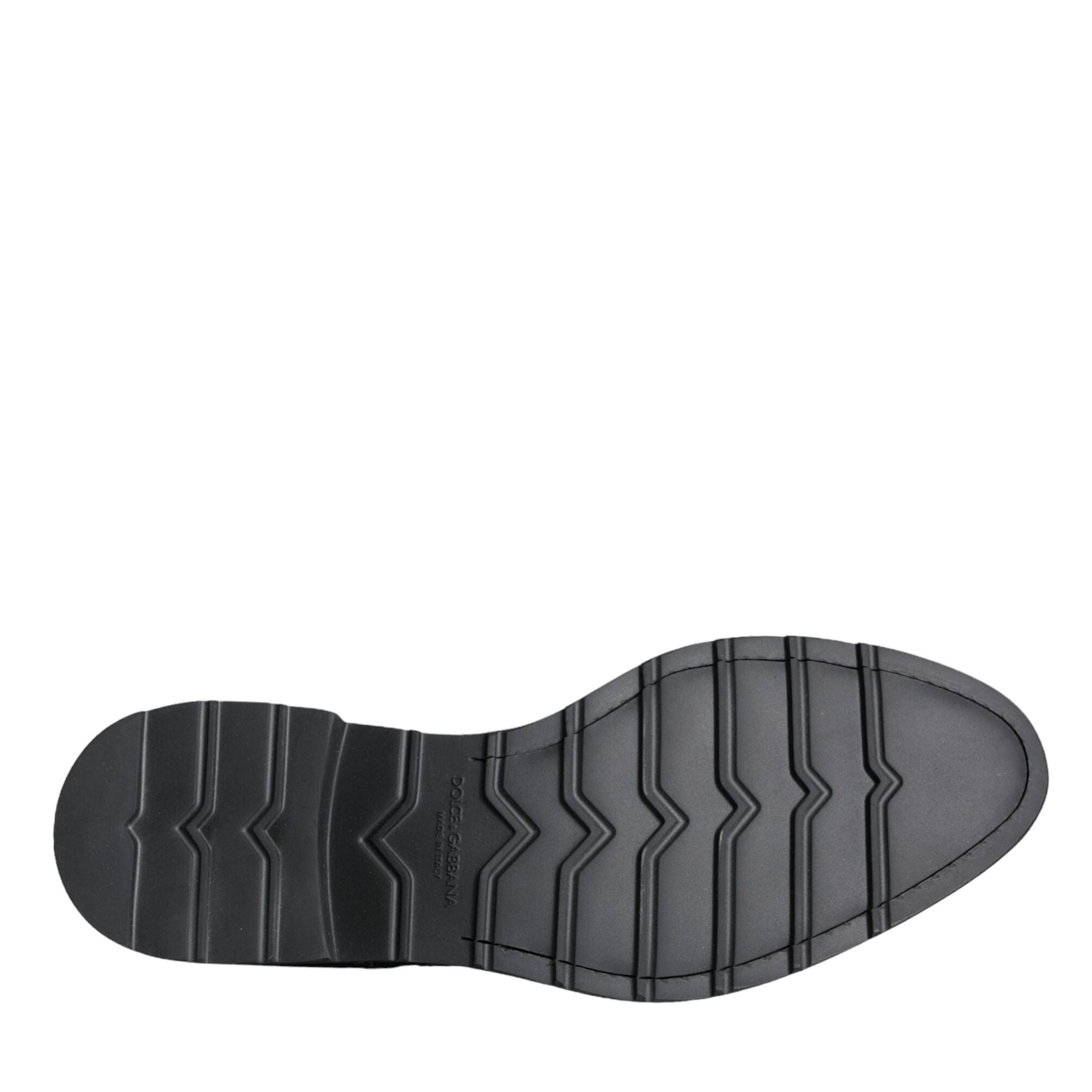 Dolce & Gabbana Black Suede Sicilia Lace Up Formal Shoes
