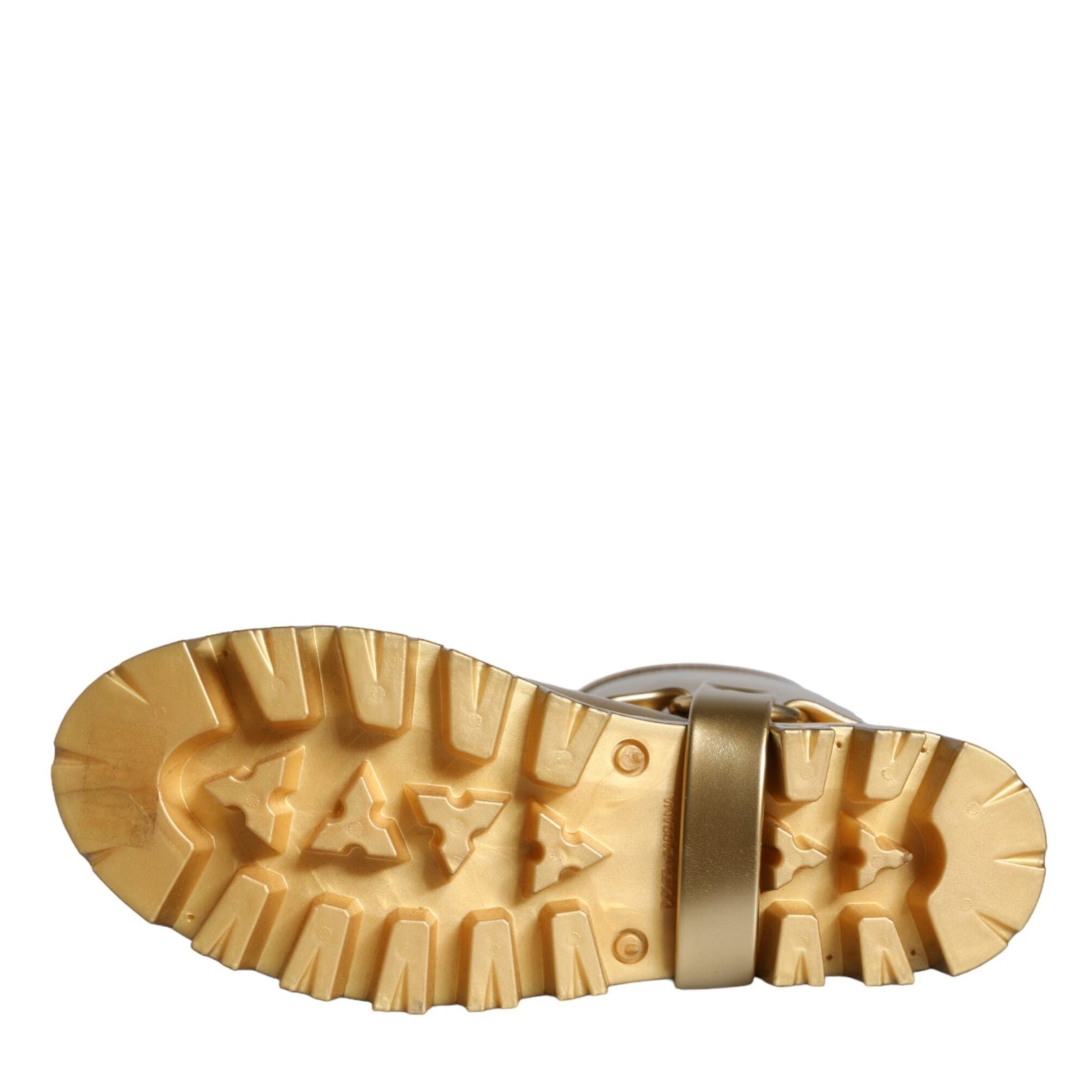 Dolce & Gabbana Metallic Gold Rubber PVC Rain Boots Shoes