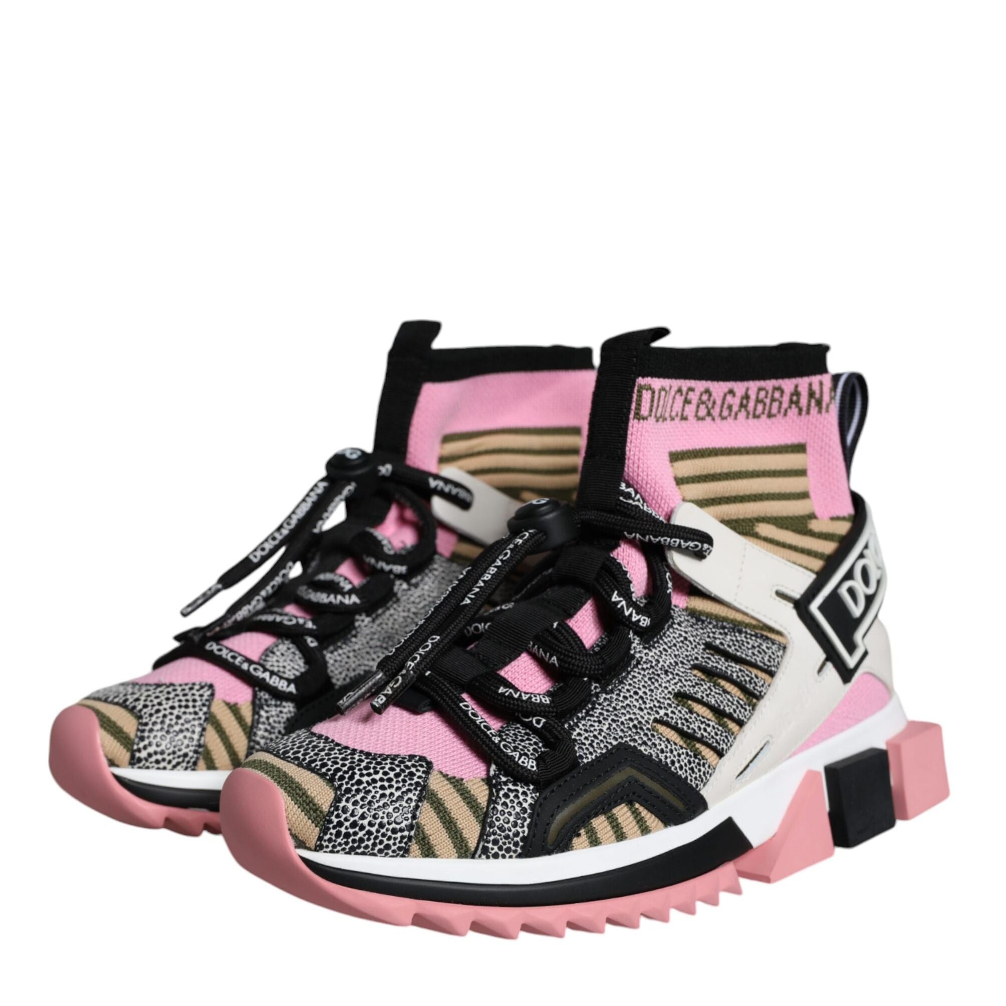 Dolce & Gabbana Multicolor Sorrento Socks Logo Sneakers Shoes
